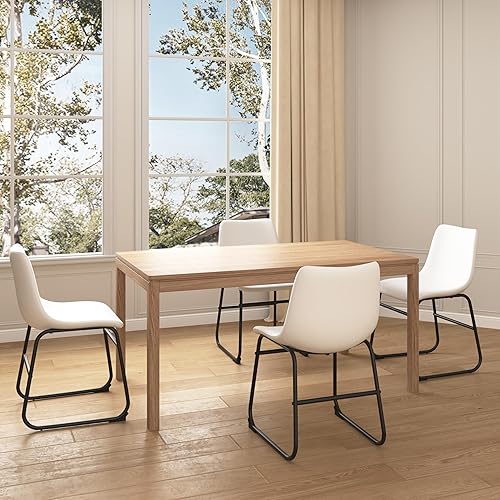 Miniatura 6 de Juego de 4 sillas de comedor de piel sintética, juego de sillas de comedor con respaldo alto de 18 pulgadas, 4 sillas modernas para mesa de comedor,