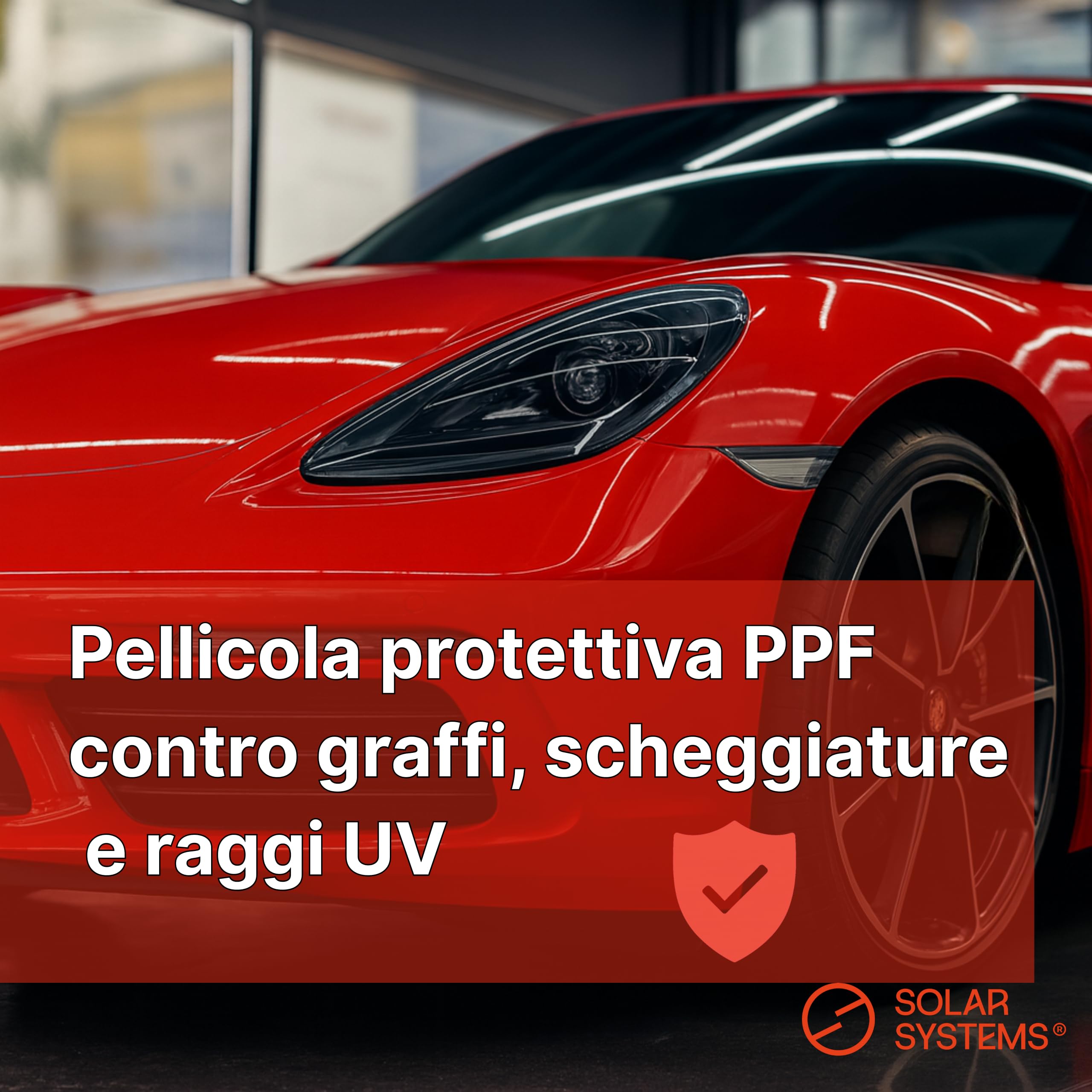 Solar Systems - Pellicola protettiva per auto con rivestimento idrofobico e funzione autorigenerante - Pellicola adesiva in PPF - Protezione anti-ingiallimento - Lucido 152x100cm