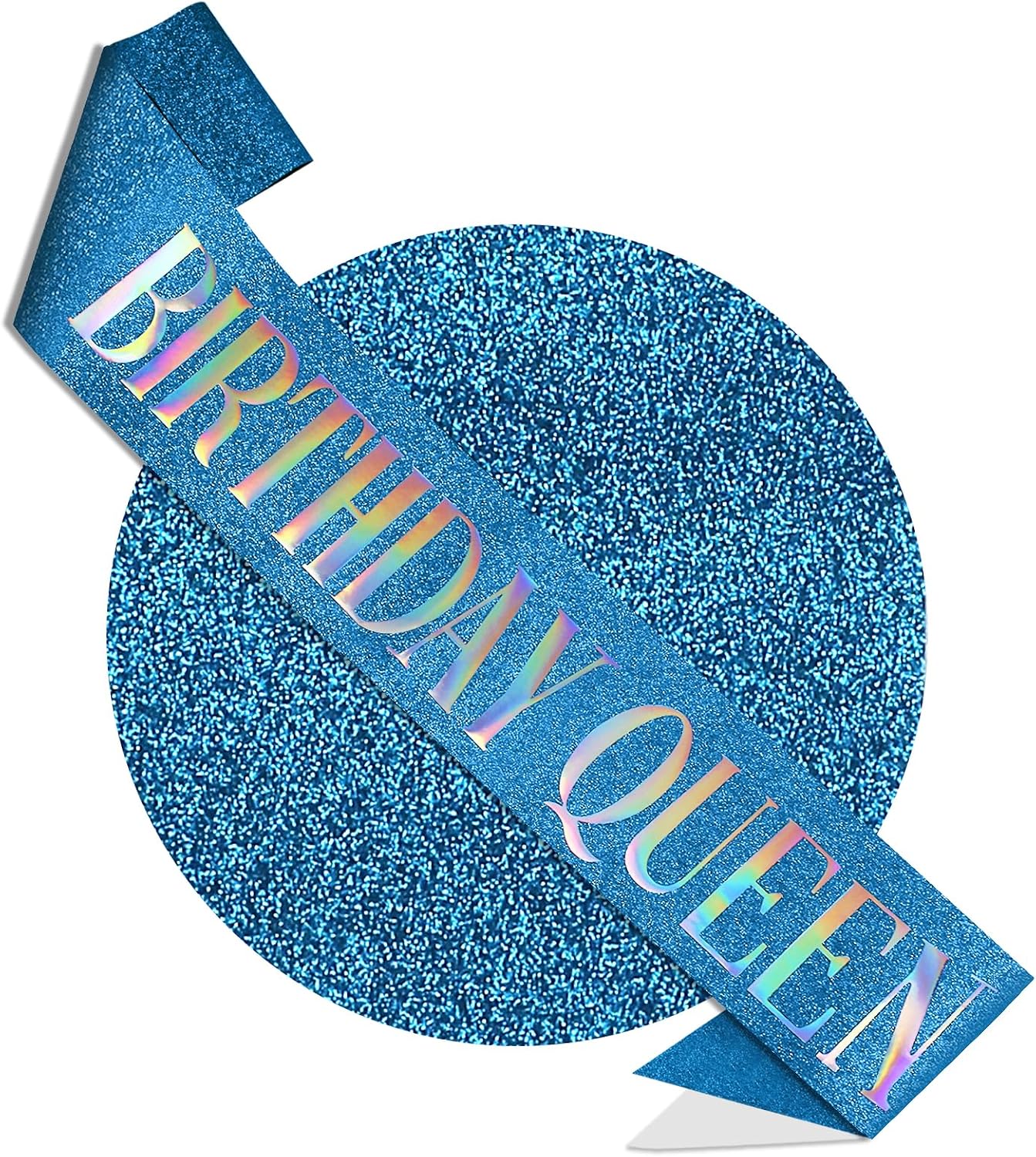 RUDONG M Birthday Queen Sash Glitter, Silver Birthday Sash