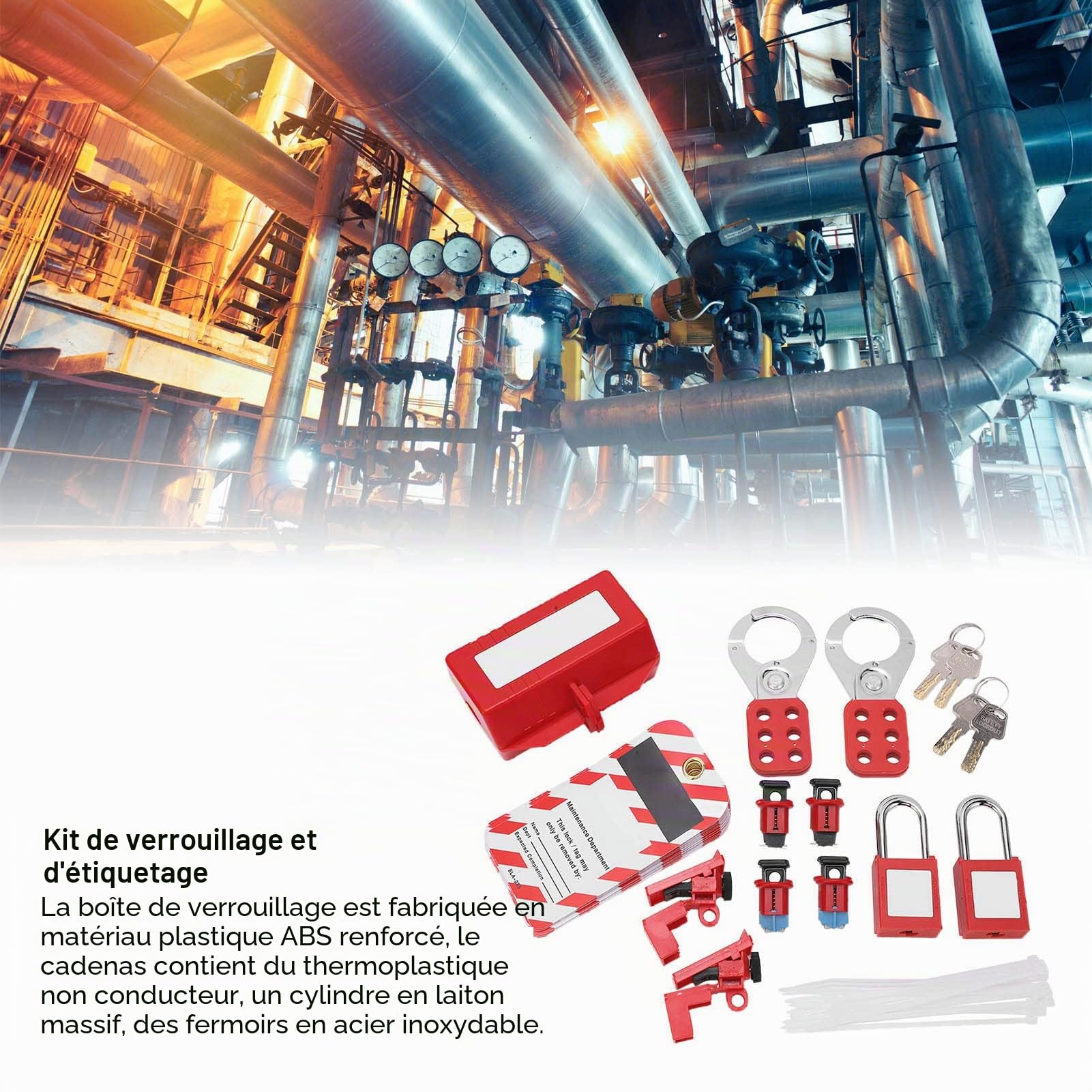 Kit de Verrouillage Électrique Professionnel,2026 VERSION AMÉLIORÉE Kit De Verrouillage,Cadenas De Verrouillage De Sécurité, Kit De Disjoncteur électrique,Pour Disjoncteurs et Énergie Industrielle