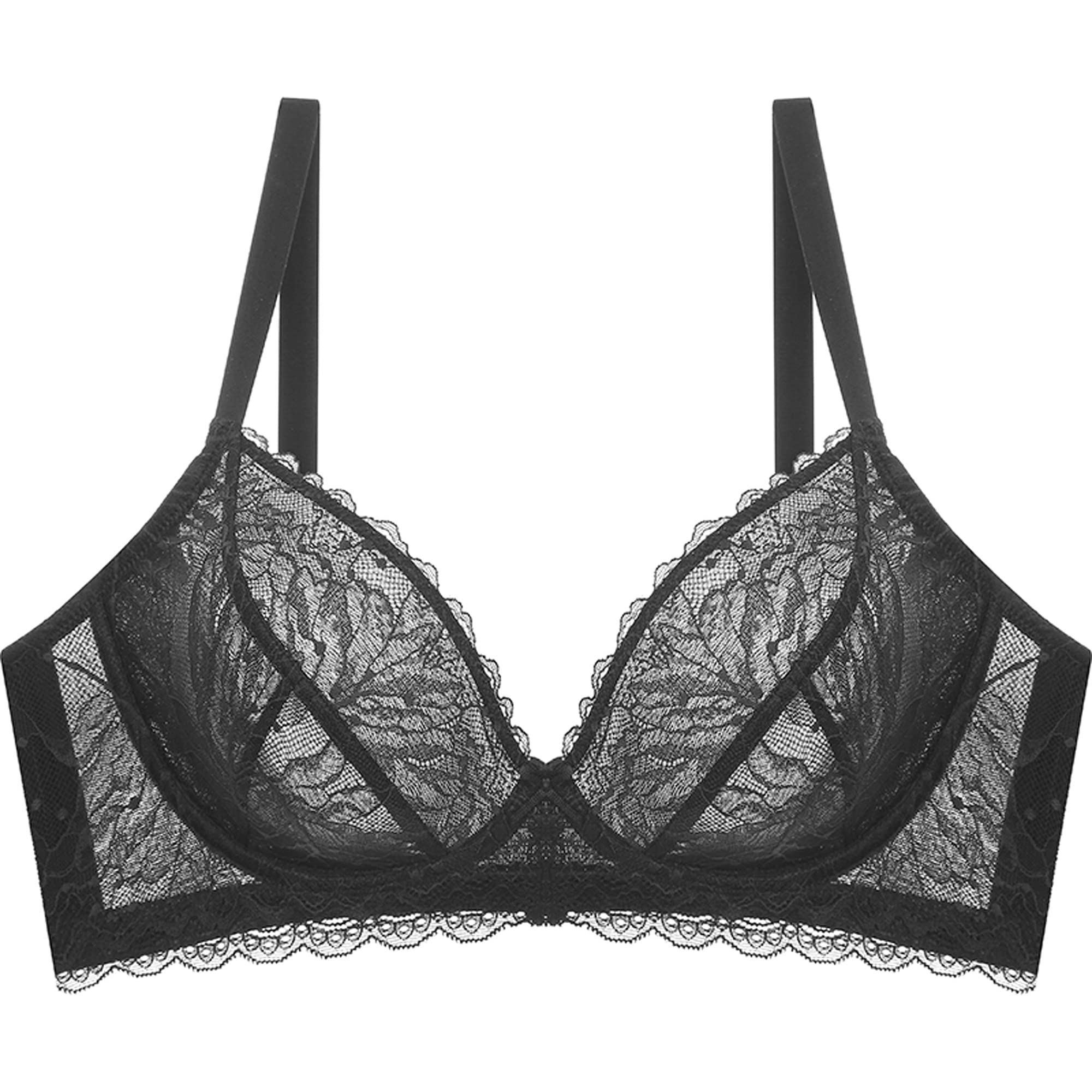 Soutien-gorge en dentelle noir 80D avec armatures WENJUN - 7