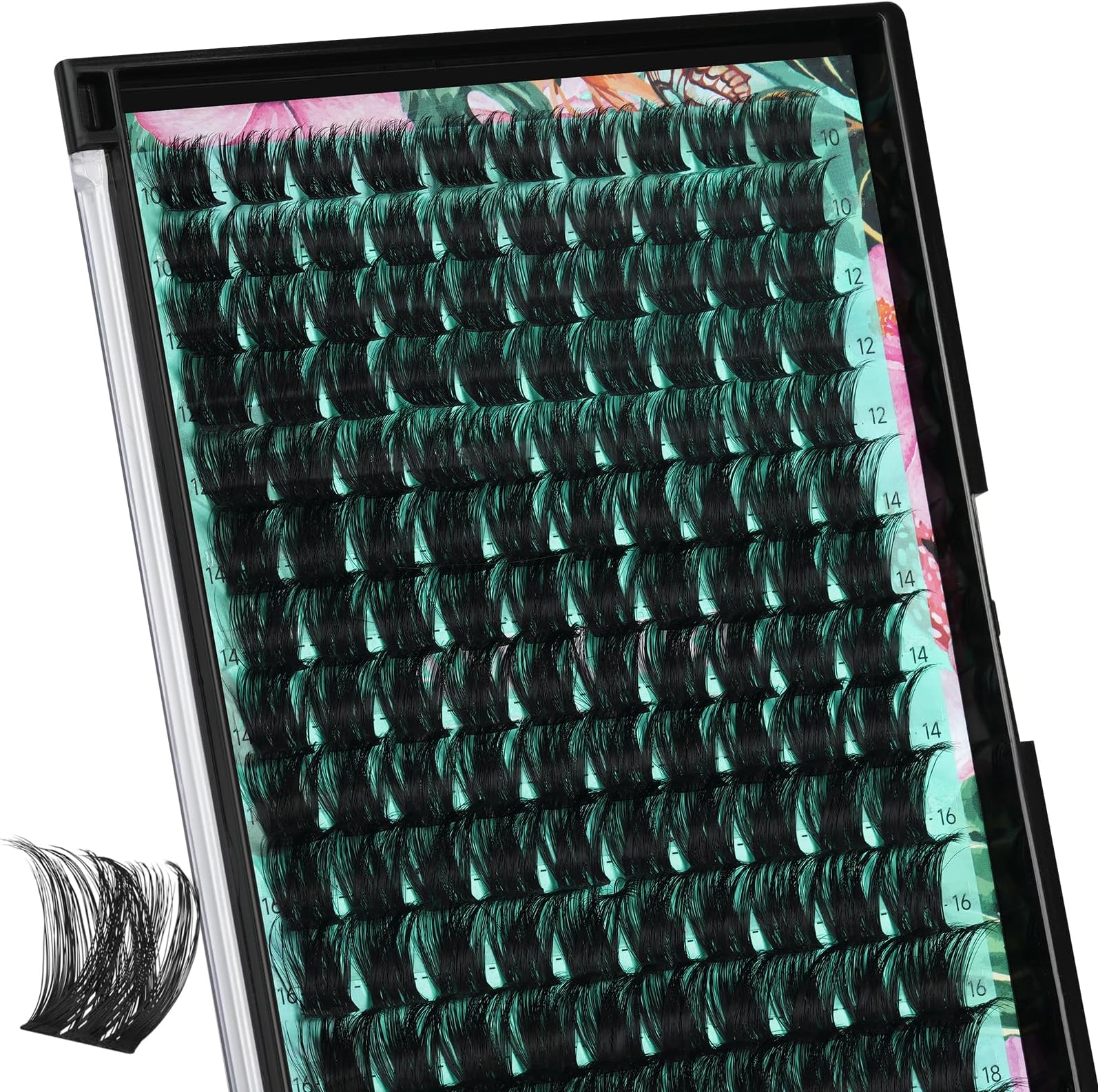 Lash Clusters Wet Look 140Pcs Fluffy Eyelash Cluster Ultra-Thin Lash Band Eyelashes Extensions Spiky Anime Wide Span Lashes(Sunflower,C-Mix10-18mm)