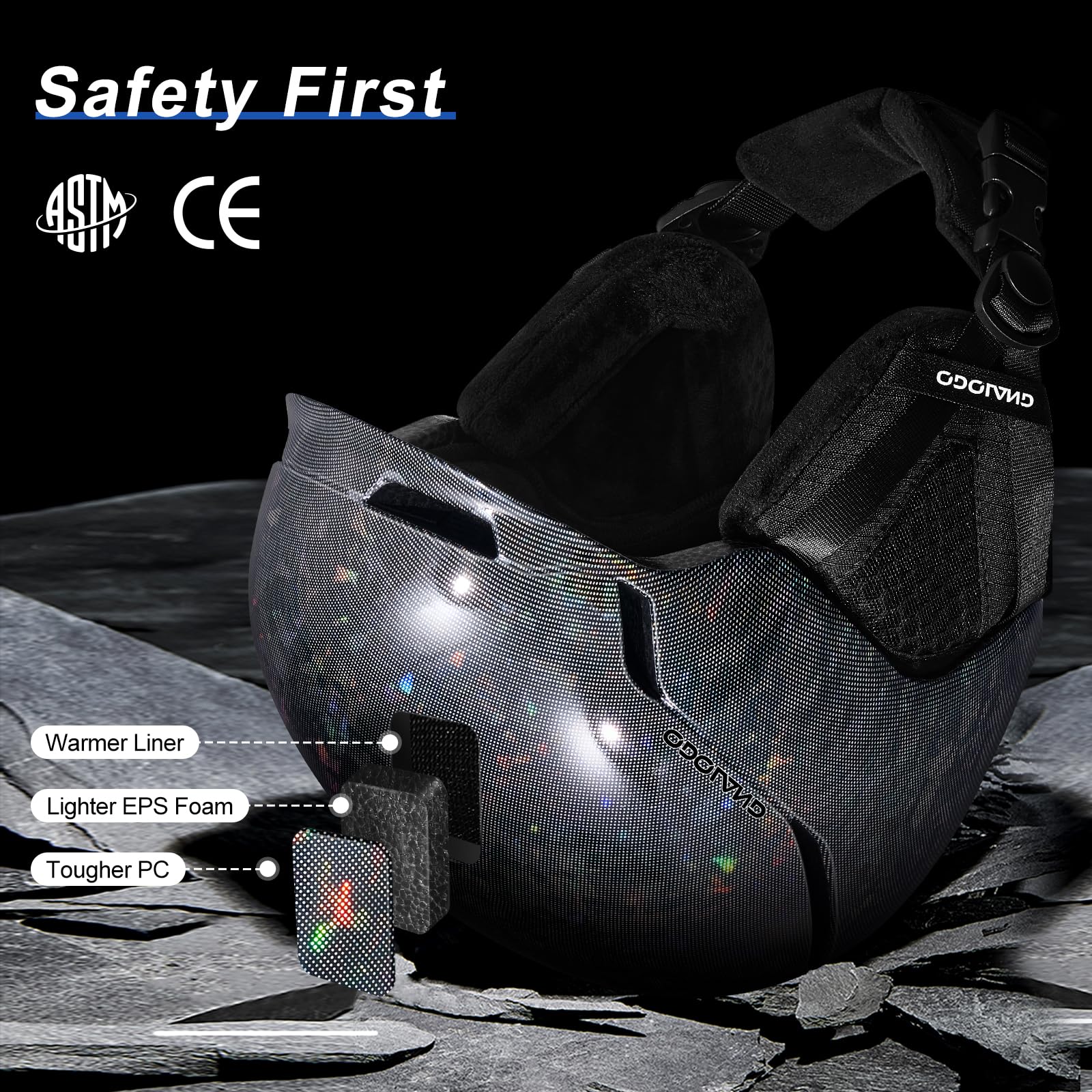 Odoland Casco da Sci per Uomo Donna Ragazzo e Ragazzi, Casco da Snowboard Ruota Regolabile, Ottima Ventilazione, Casco Ski per Sci Pattinaggio Snowboard