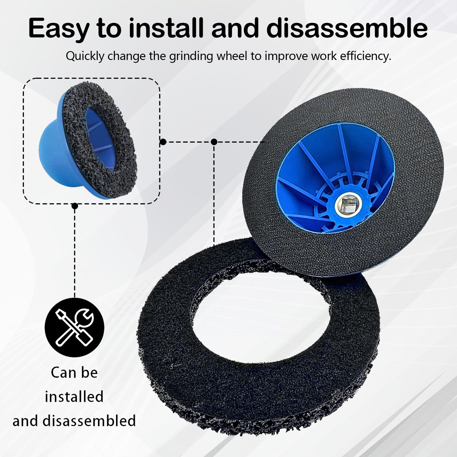 Cepillo para Cubos de Rueda, Juego de Cepillos para Cubos de Rueda de Coche de 90-150mm con Accionamiento Cuadrado de 1/2" y 2 Discos de Acero para Amolar