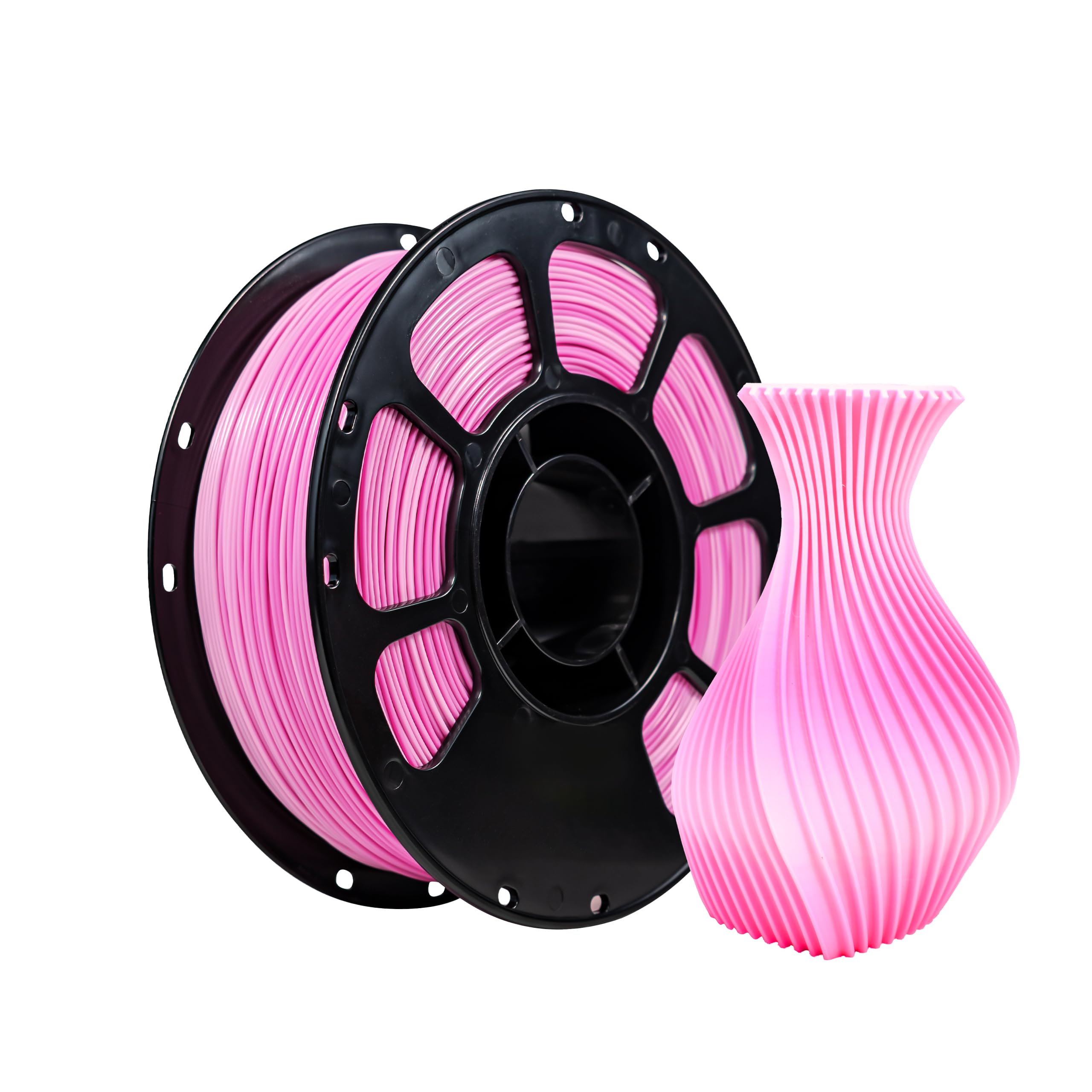 iBOSS Fresh Dual Pink White 3D Printer PLA+ Filament 1.75 +/- 0.02mm, 2 in 1 Muticolor Filament PLA Plus Printing 3D Print Filament 1KG(2.2LBS) Spool for FDM 3D Printers（Pink White ）
