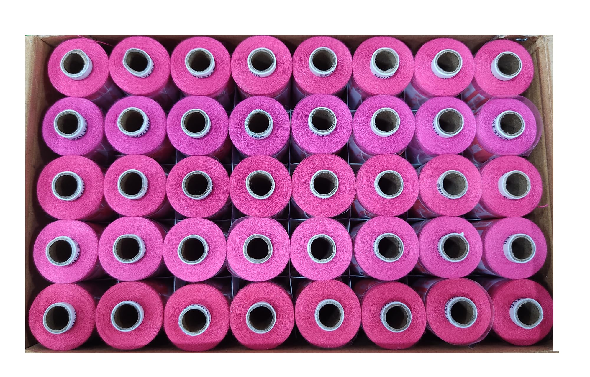 TOREX 2 PLY 800 Meter Sewing Thread Pack of 40 Spools Multicolor Polyester Sewing Threads Stitching Thread (5 Shade of Magenta (Rani))