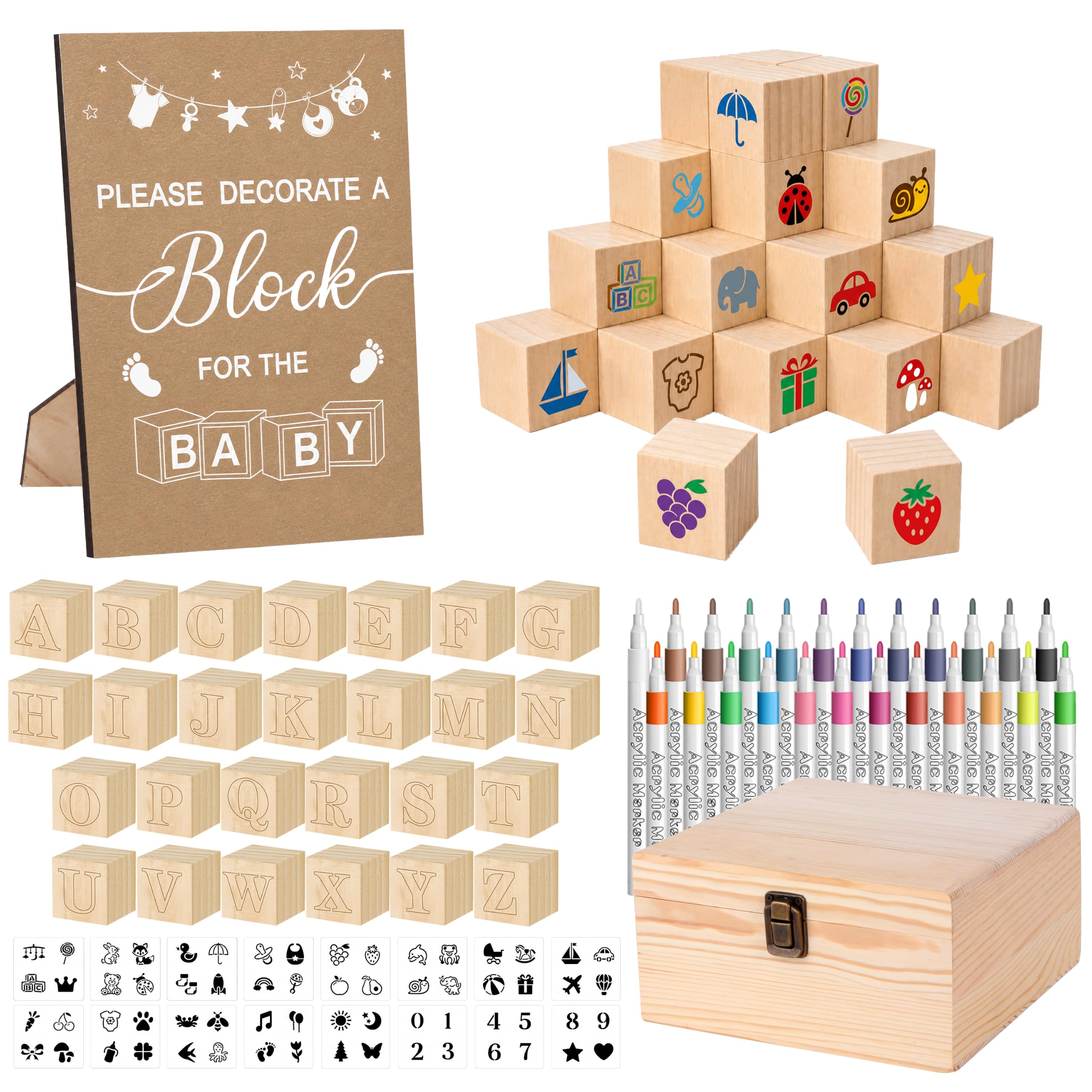 Photo 1 of Nyxuso Baby Shower Blocks Decoration Kit