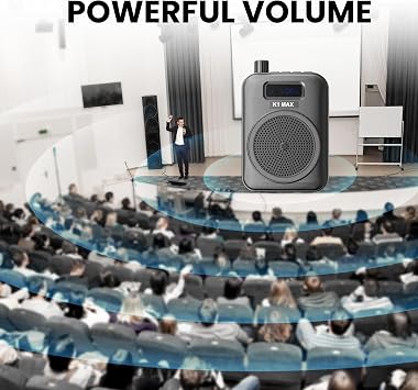 Wireless Voice Amplifier for Teachers, Bluetooth Lavalier Mic | Portable mini speaker & rechargeable voice amplifier for classroom teachers, meetings, yoga, speeches & tour guides