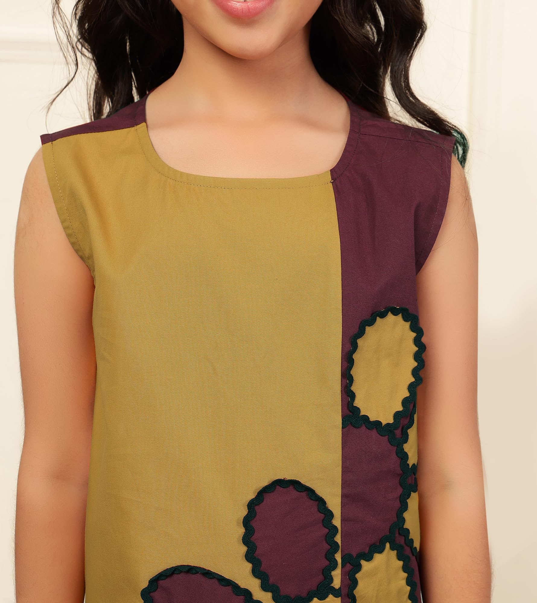 Bugandbees Solid Cotton A-Line Dress for Girls|Round Neck Midi Length Dress for 3 Years to 13 Years Kids|Party Casual Wear Western Stylish Latest Summer Collection (BBDR00000165_10-11Y_Mustard) 1