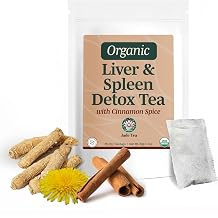 Jade Tea Organic Dandelion Root Tea For Liver & Spleen Detox Tea - Burdock Root, Ginger Root, Orange Peel - Supports Liver, Kidney, Gallbladder, Spleen Health - Cinnamon Spice, Made In USA