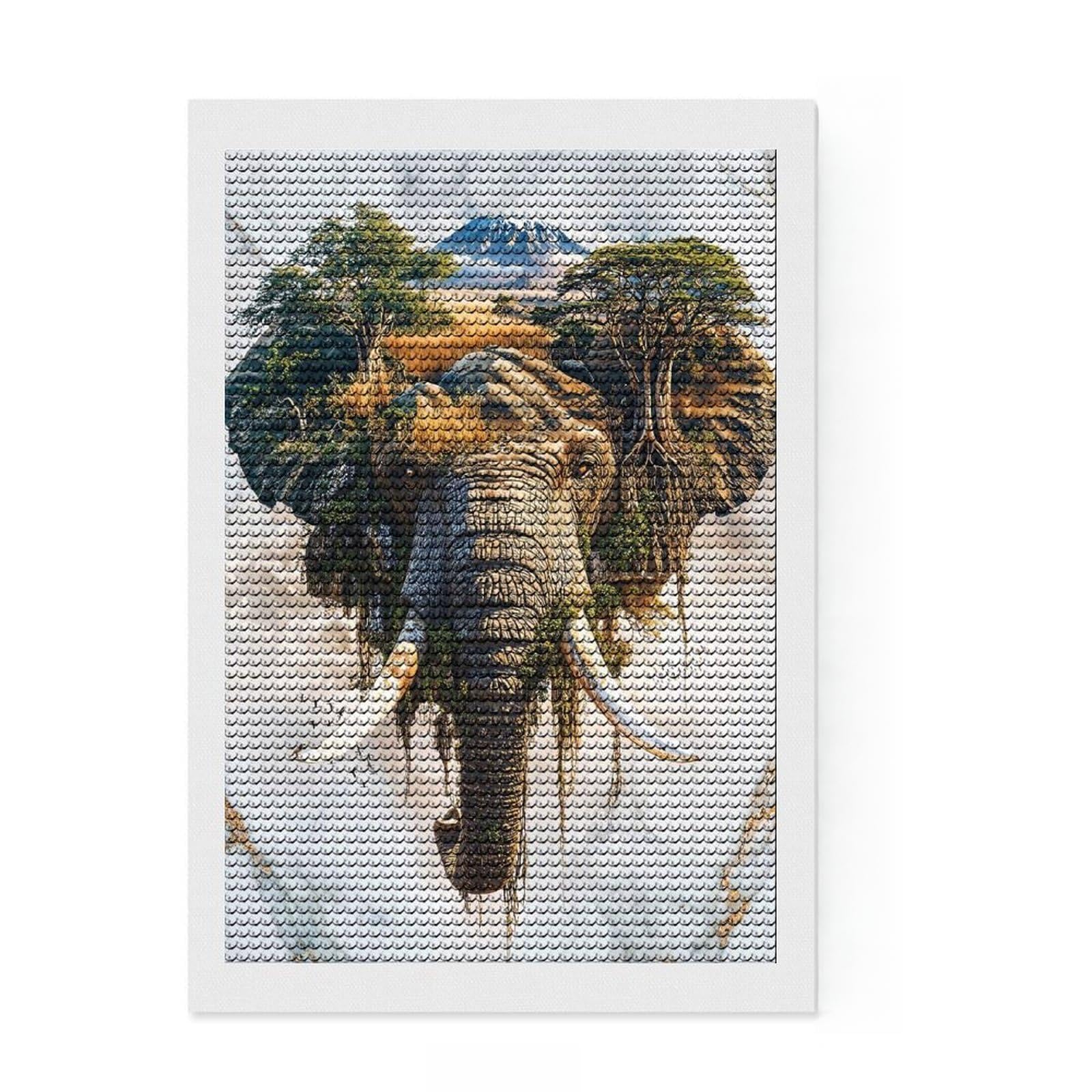 Junmoney Savannah Sentinel 5D Diamond Painting Kit 8"x12", Adhesive Canvas, Stress Relief Craft, Creative Gift Idea, Farmhouse Decor