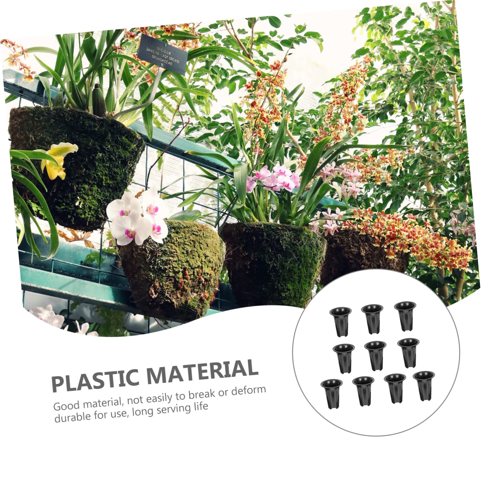 TOYANDONA Lot de 10 Pots à Orchidées en Plastique Noir 15 Cm pour Jardin Intérieur, Contrôle des Racines Hauteurs Augmentées, Pots Respirants Résistants et Perforés, Culture et Entretien Optimisés