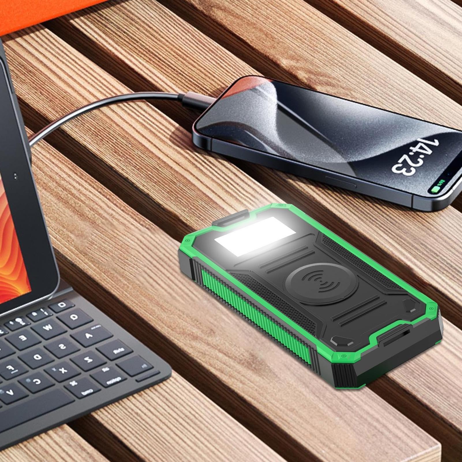 Chargeur Solaire Pack Batterie Port USB Étanche Survie