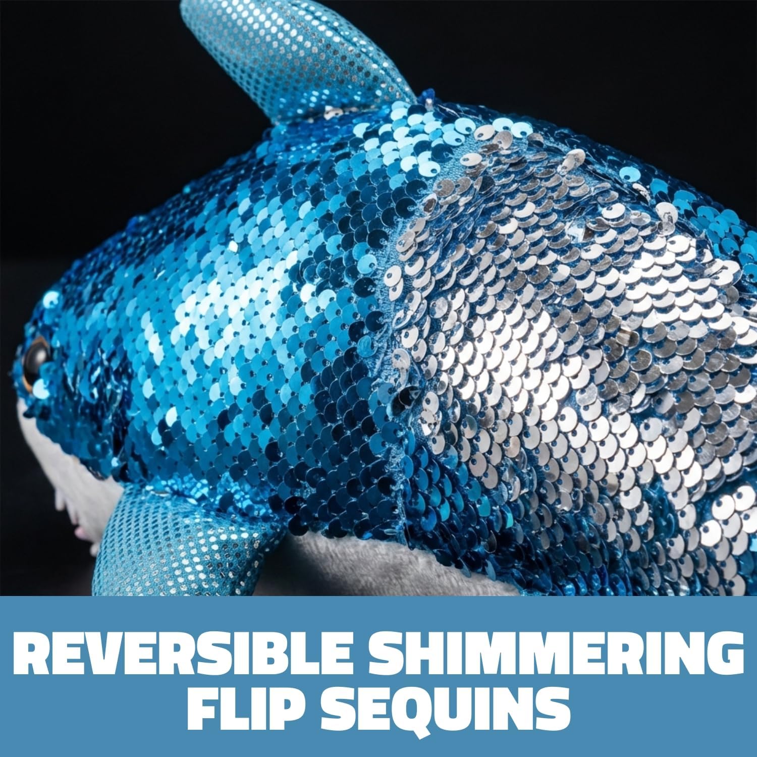 Adventure Planet Reversible Mermaid Sequins Great White Shark 10" Plush