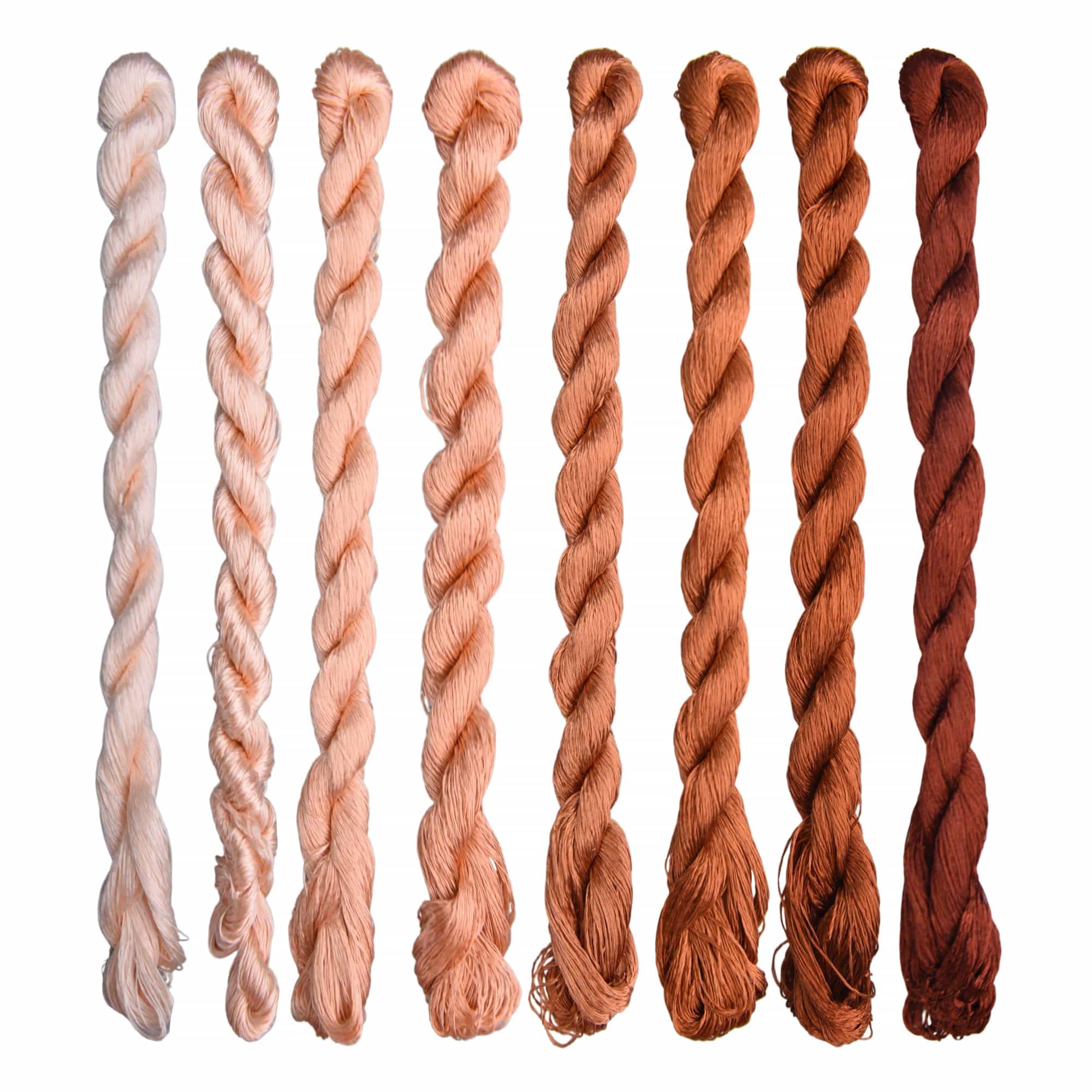 MINGGUXIUYI Natural 100% Silk Thread, Handmade Embroidery Thread Silk Floss 8 Colors 110m Each (100)