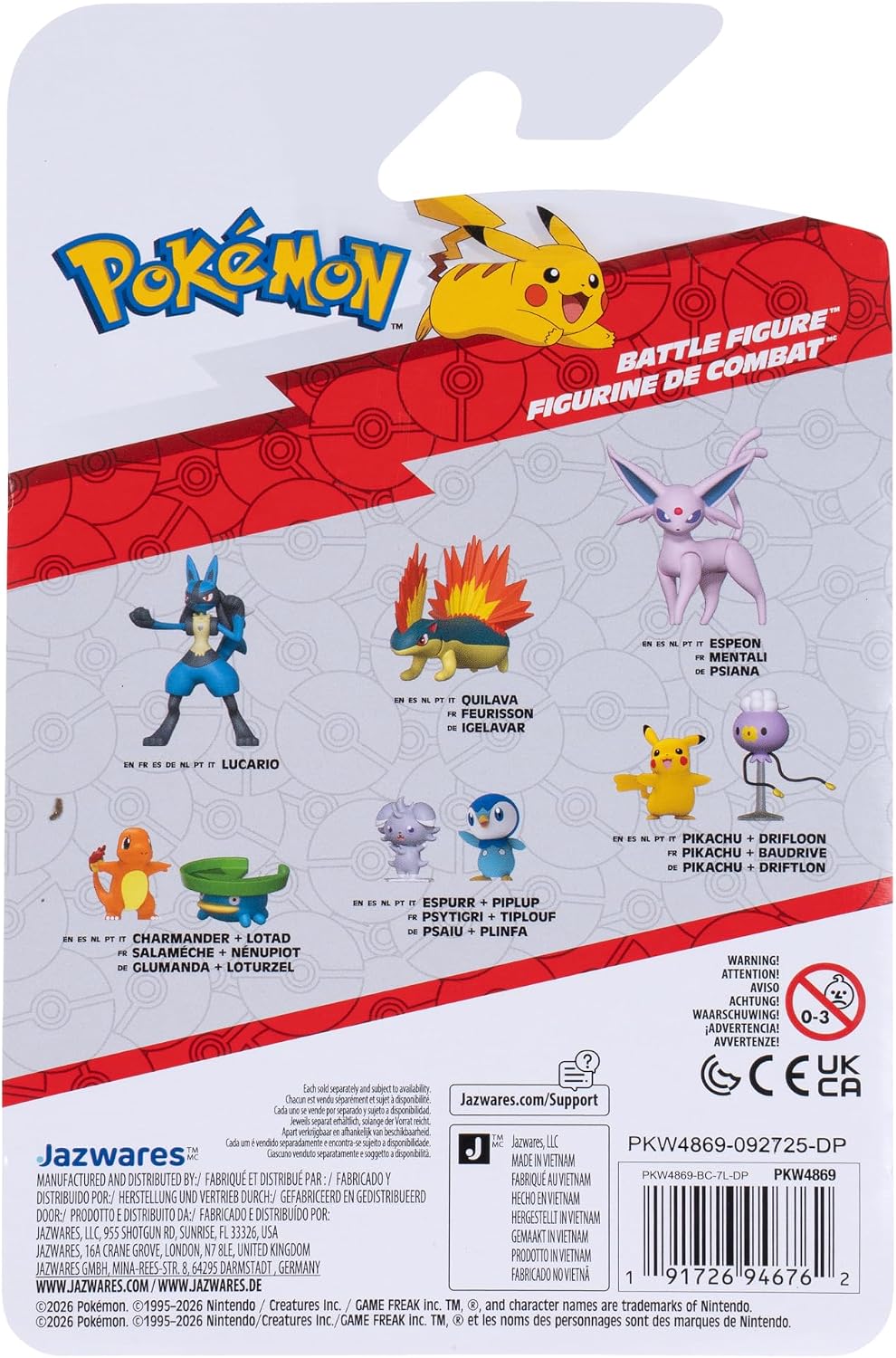 Pokémon Battle Figure PKW4869 Espeon Official Pokemon Toy for Children 4+ Years