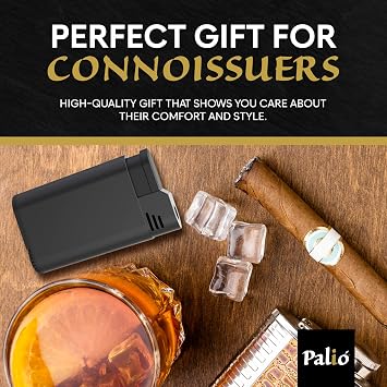 Palio Torcia Single Jet Flame Lighter, Refillable, Adjustable Torch Flame, Wind Resistant, Simple, Functional, Pocket Size, Durable Metal Body, Black