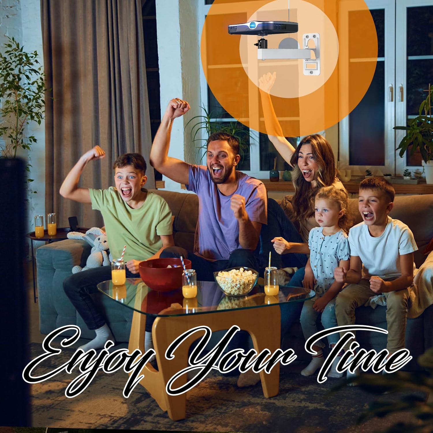 DAWASAPAT ミニプロジェクター壁マウント - 調節可能な傾斜&amp;回転式吊り下げプロジェクターホルダー 壁掛けハンガーラ