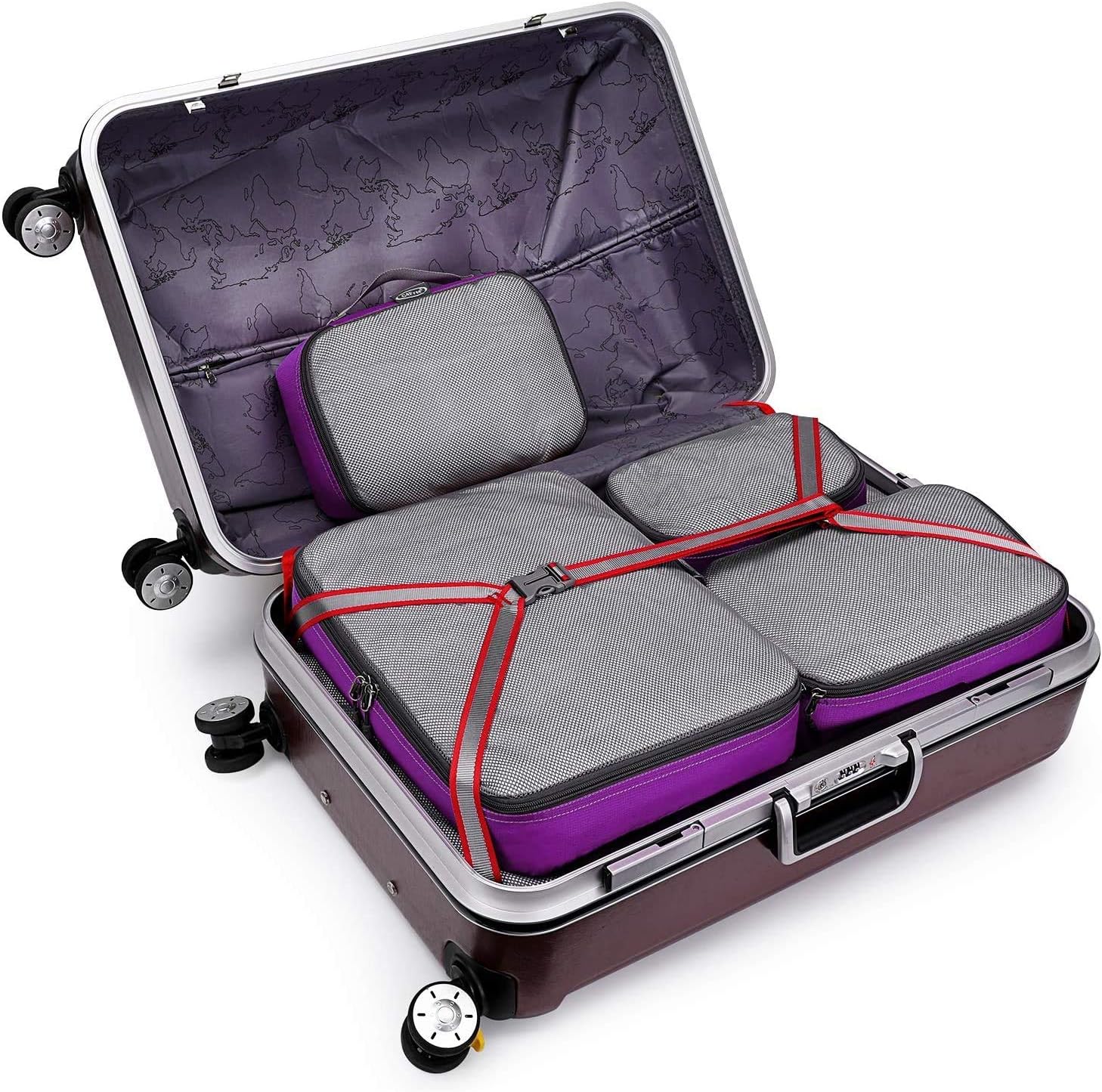 G4Free 4pcs/6pcs/7pcs Packing Cubes Suitcase Organiser Packing Bags Luggage Organiser Value Set for Travel Home Storage ((1S+2M+2L+1XL)-6PC-mesh - Image 4