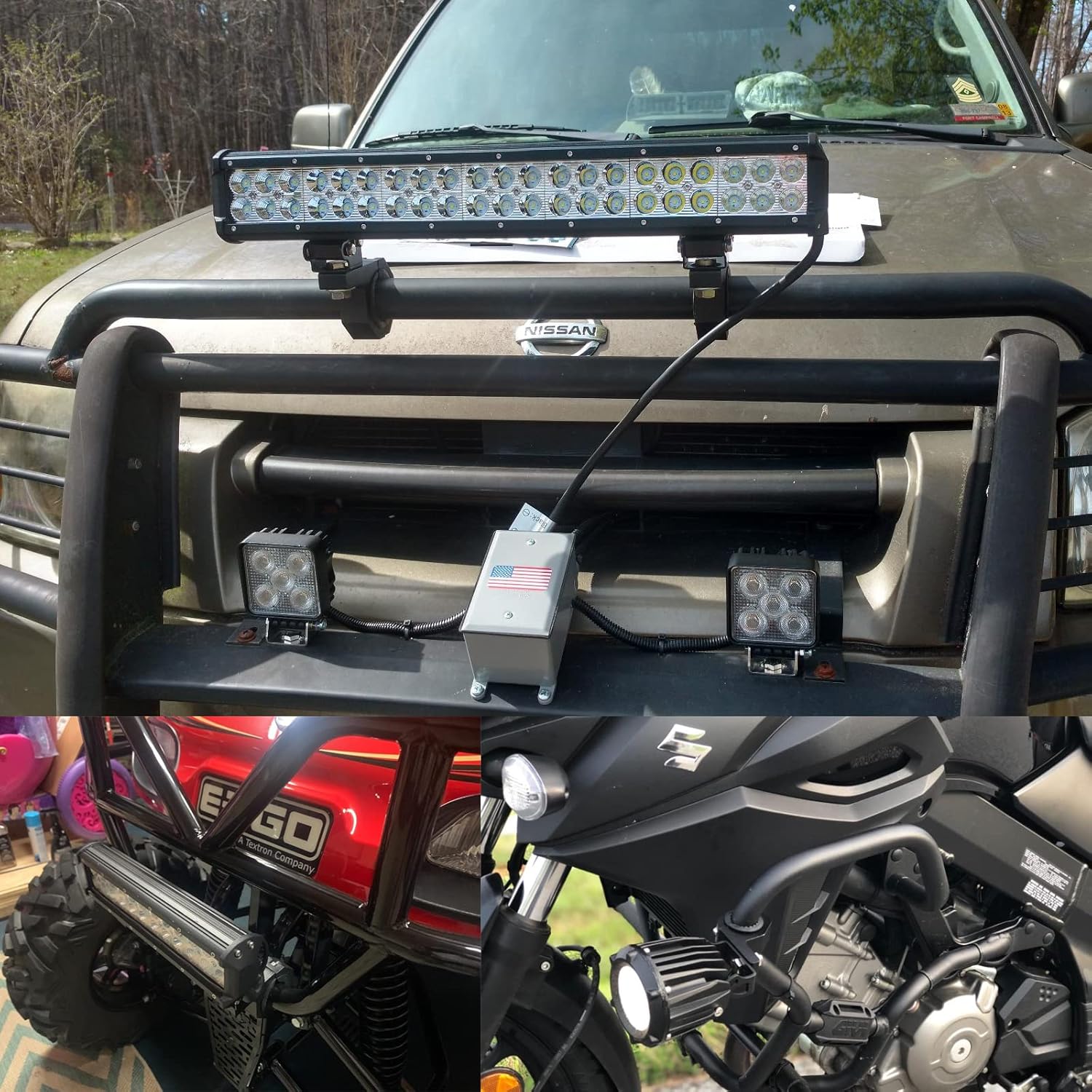 Buy BWCarid Motorcycle Mounting Bracket 2pcs 1 1.25 Inch Horizontal