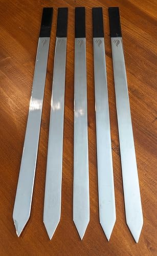 Kabob - Juego de 5 pinchos para barbacoa de 1 pulgada, revestimiento en polvo resistente al calor, acero inoxidable, campamento, resistente,