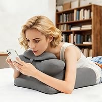 Vista 3 de TAOMYTA- Almohada ergonómica de espuma viscoelástica, cojín de apoyo para espalda y cuello, almohada de lectura para sentarse, ver la televisión