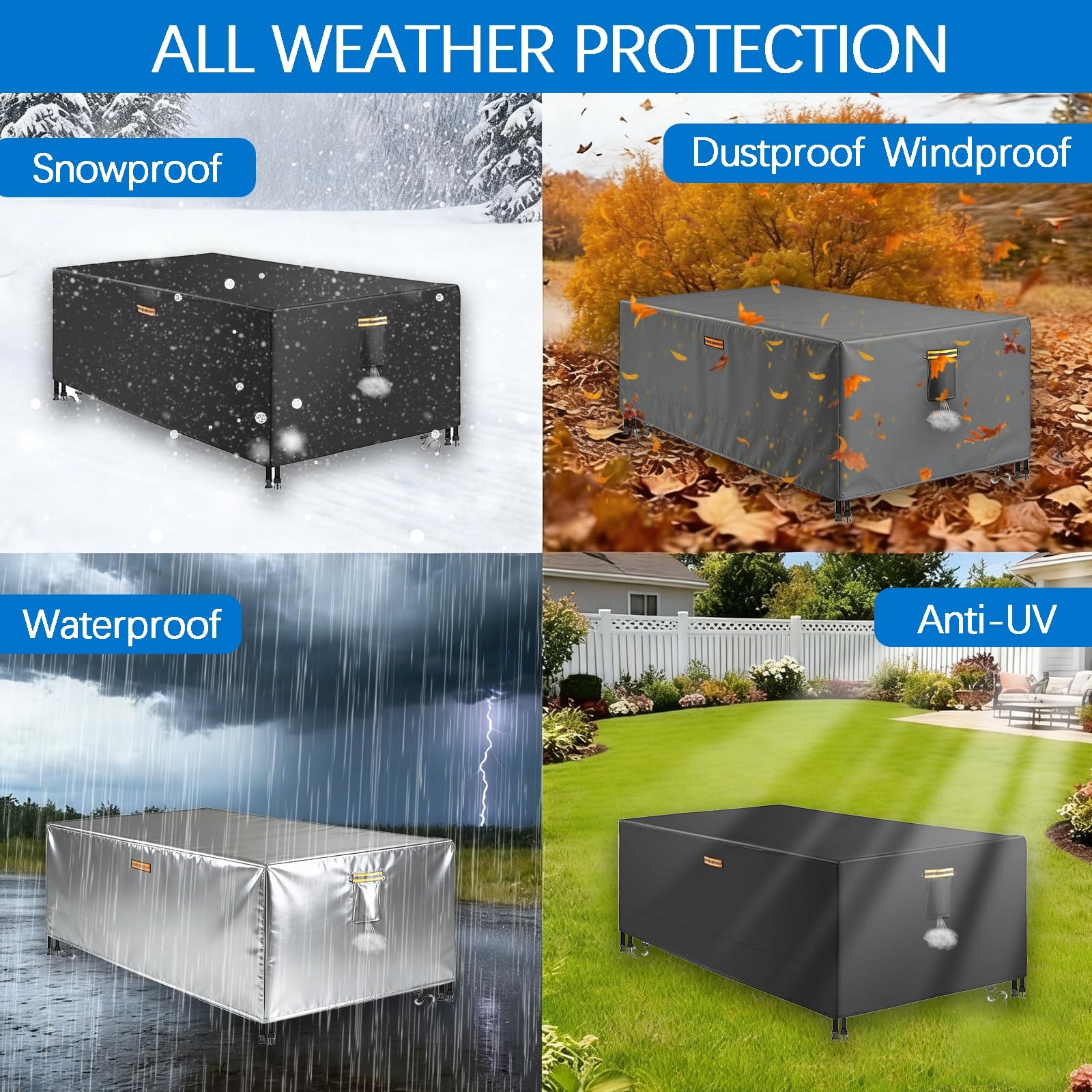 Housses pour tables de billard 6/6,5/7/7,5/8/8,5/9/10/12 pieds Housse imperméable pour table de billard Housses des protection extérieure pours tables des snooker,Noir,6ft(204×112×82cm)