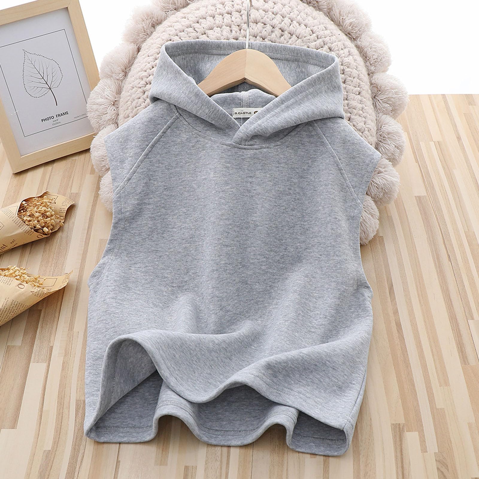 Débardeurs pour enfants, maillots de corps, sweats à capuche, chemises sans manches pour garçons et filles, t-shirt d'été