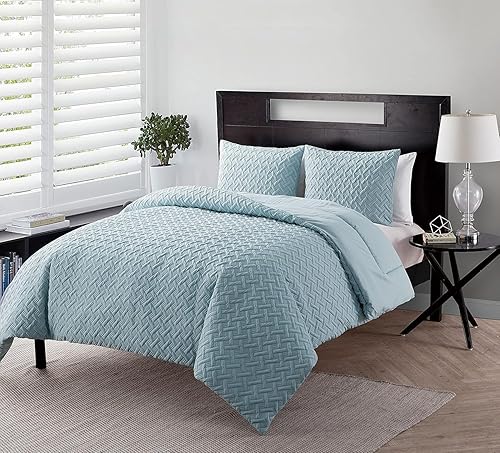 VCNY Home Juego de ropa de cama de edredón con funda a juego, reversible, ligero y suave al tacto, acogedora decoración de habitación,