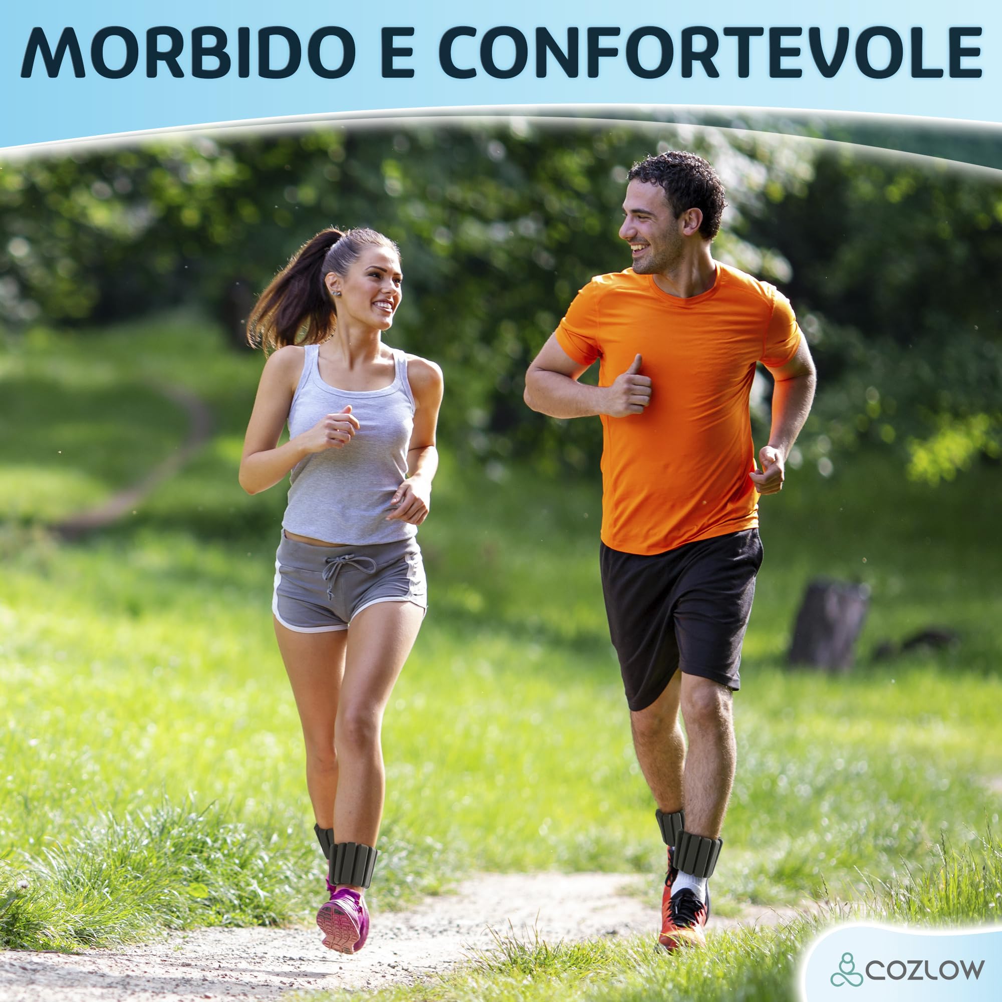 Cozlow - Pesi per caviglie e polsi - per uomo e donna - 1 paio, vari colori - Cinghie da allenamento regolabili in silicone per yoga, danza, corsa e palestra