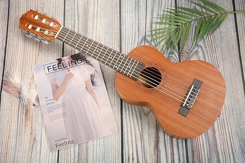 Miniatura 6 de Ranch Guitalele - Ukelele acústico profesional de 28 pulgadas, 6 cuerdas, kit de guitarra clásica de viaje pequeño para principiantes, paquete de