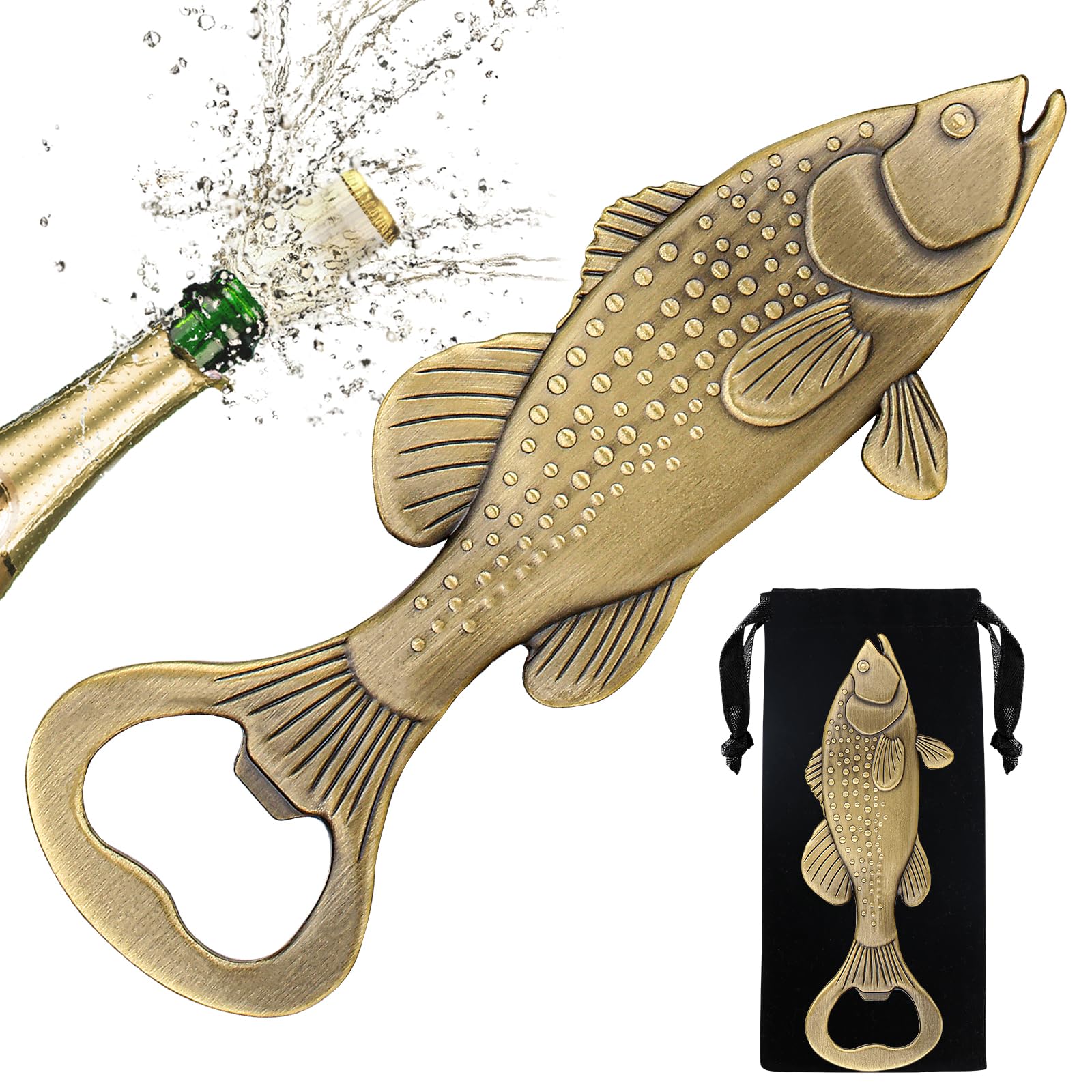 MR.BARWARE Bass Beer Bottle Opener, Fishing Gifts for Dad, Men, Fishing-Themed Bar Accessory with Gift Bag, Ideal for Pub Nights, Fishing Competitions, Birthdays, Father’s Day, Christmas — image 1