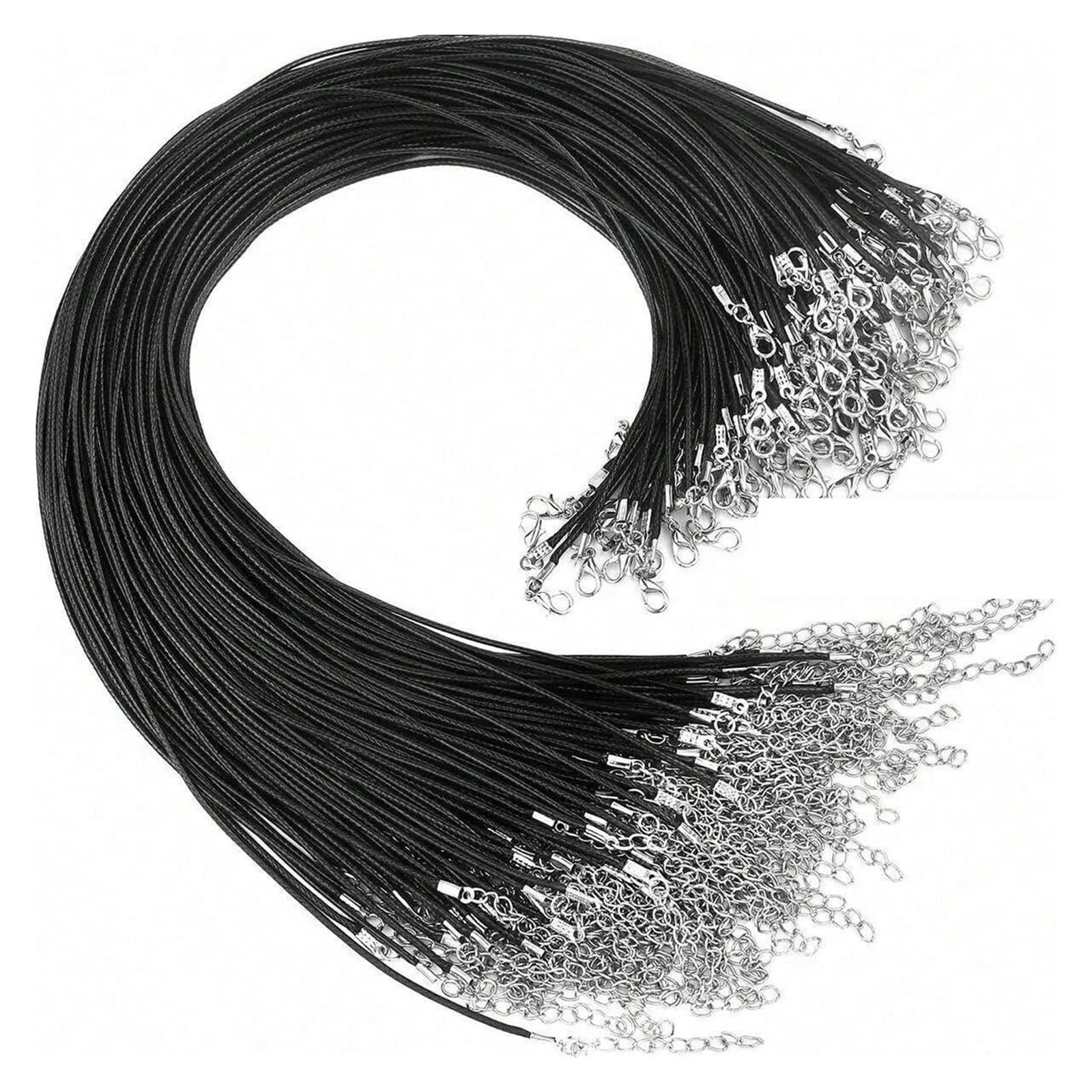 Necklace Cord 100Pcs 45cm Braided Adjustable Leather Rope Wax Cord