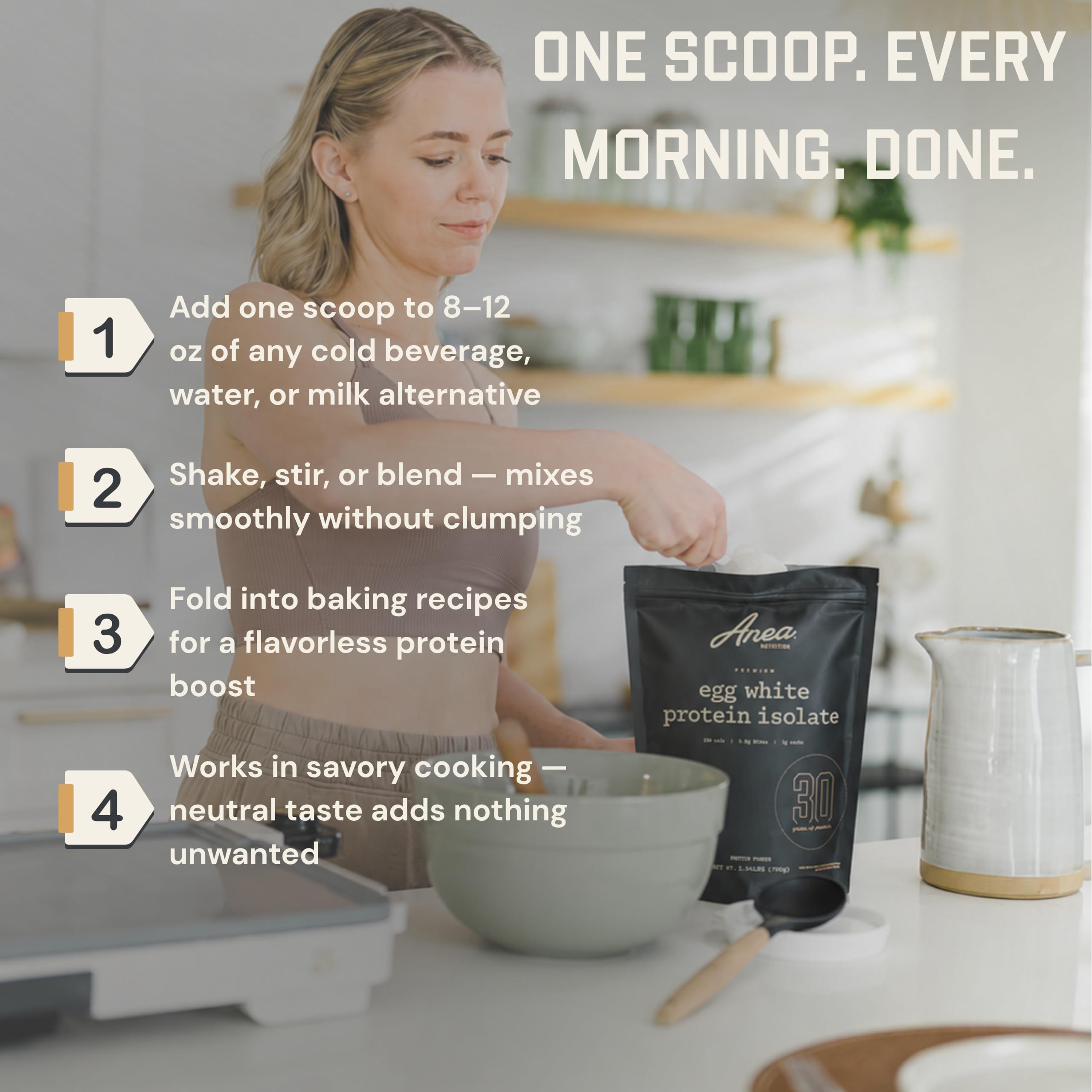 Anea Isolate Protein Powder, Egg White, Isolate, Unflavored, 20 Servings — Amazon image 5