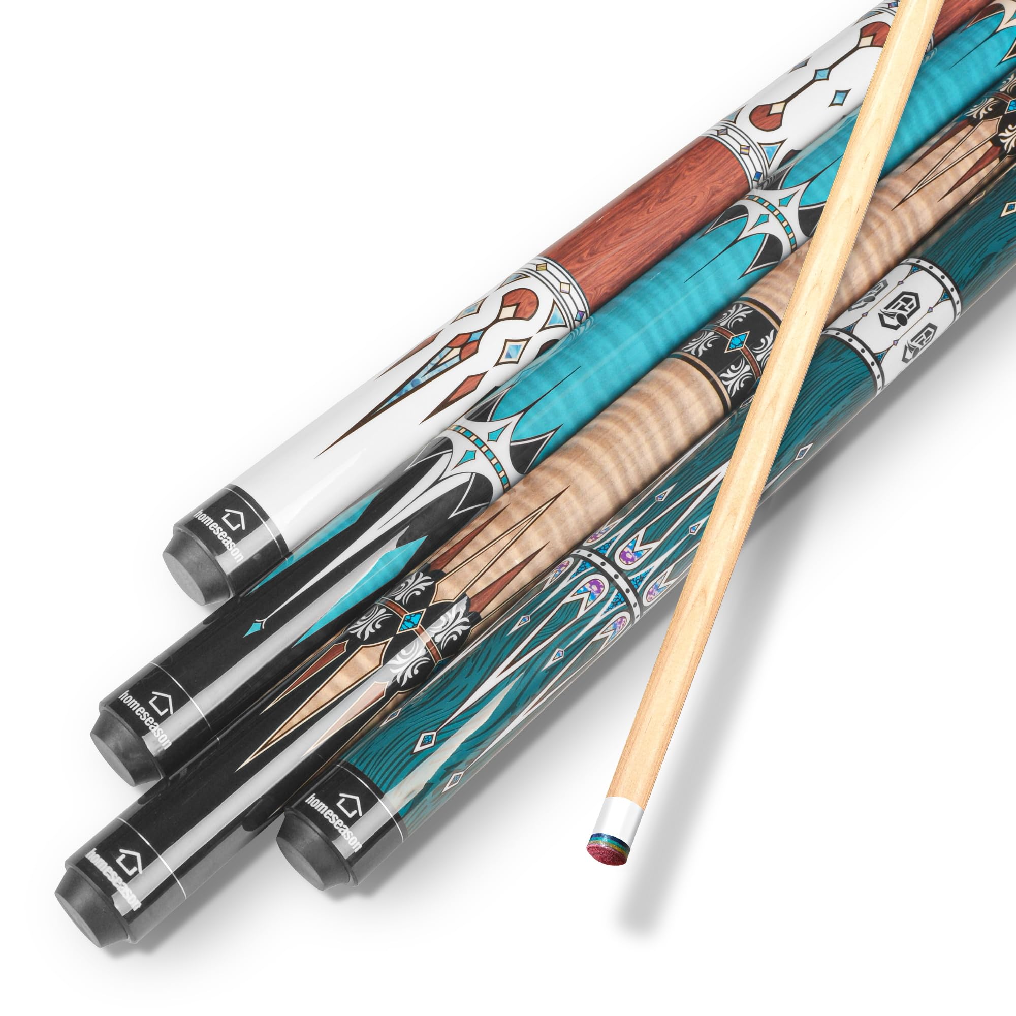 HomeSeason Pool Cue Stick 57" Billiard Cue Sticks Professional Low Deflection Pool Sticks