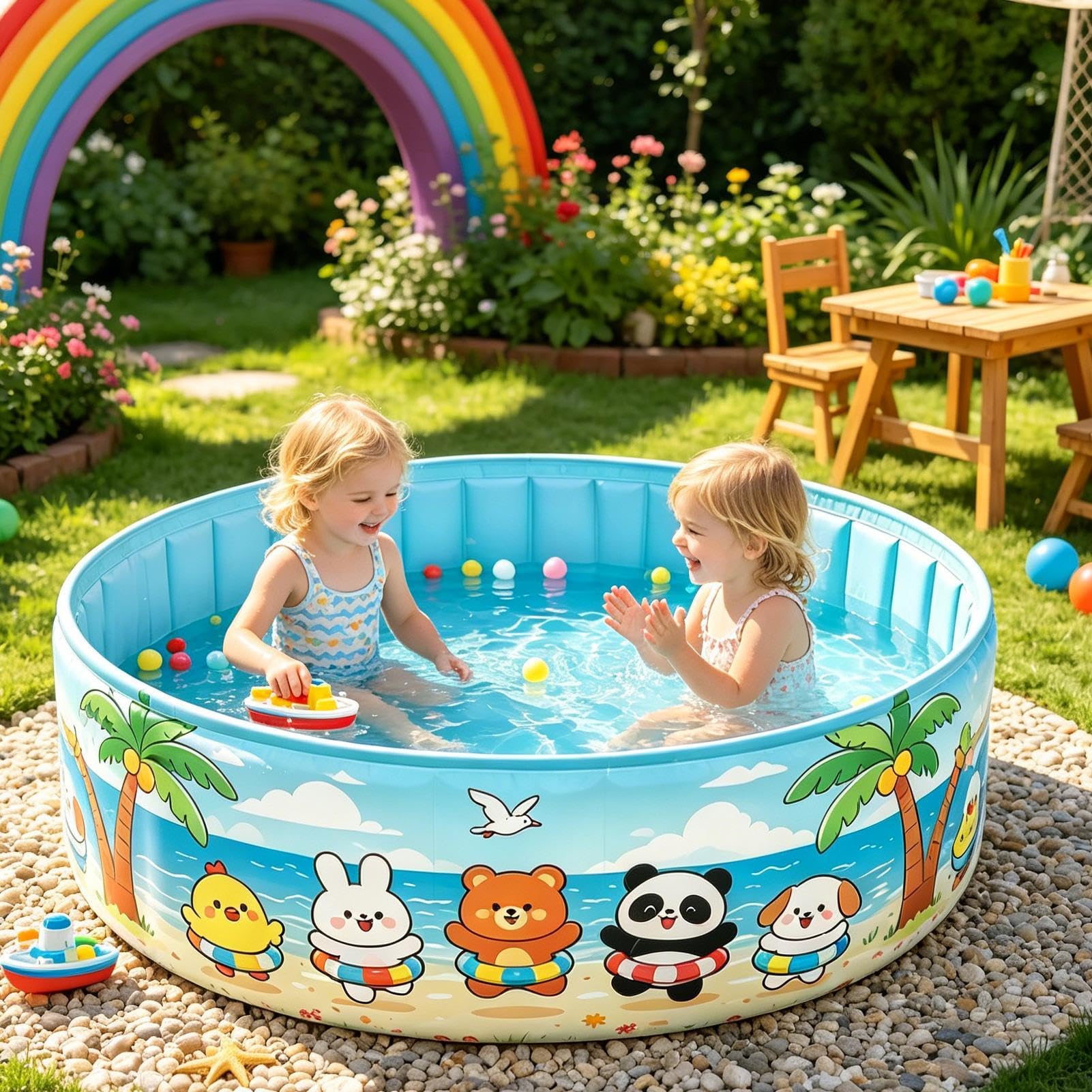 Aufblasbarer Pool Für Kinder Faltbares Süßes Tragbares Spielzeug Mit | Aufblasbarer Pool Für Sommer Fluss Garten Outdoor-Party Spiele Wasserspaß Und Die