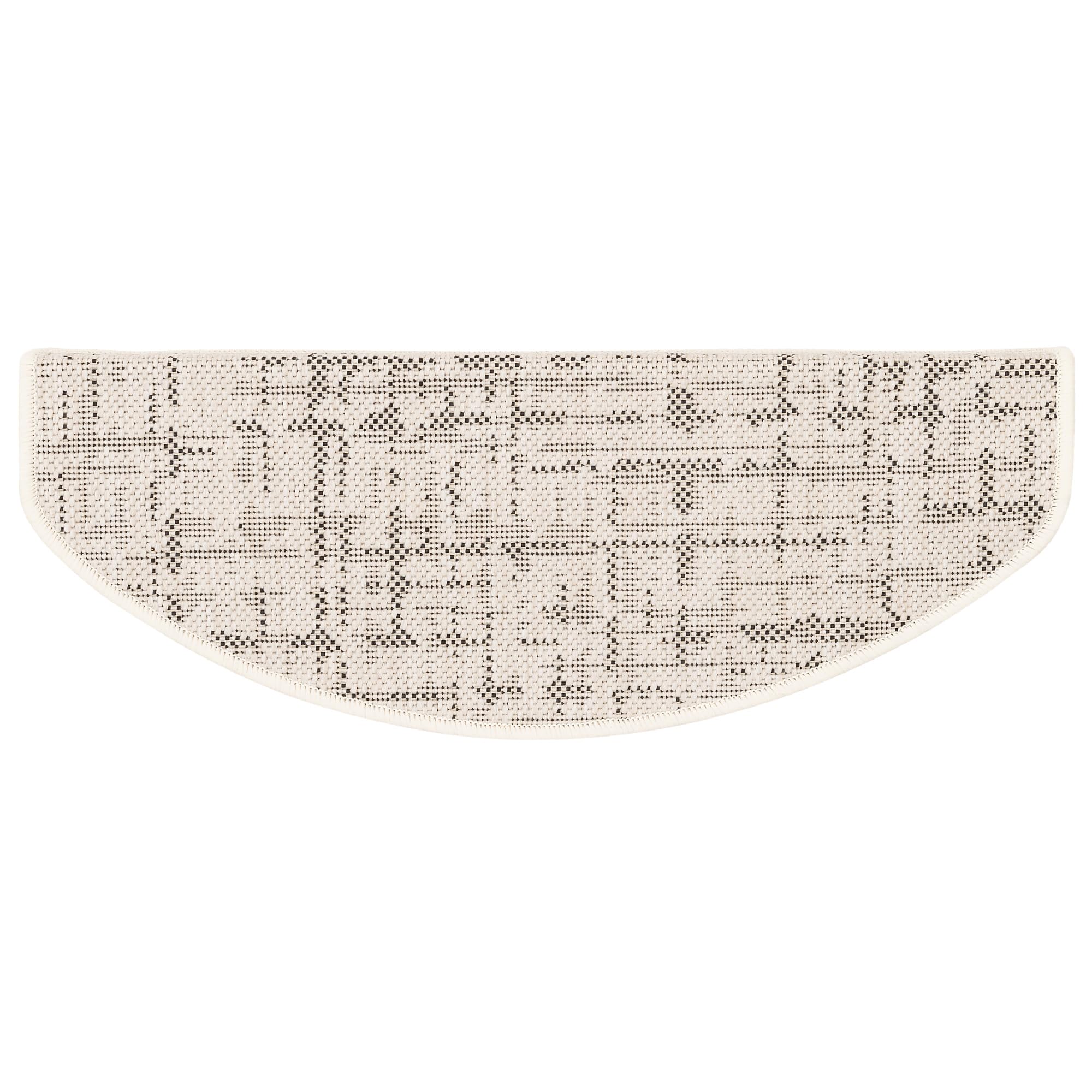 Snapstyle In & Outdoor Stufenmatte Flachgewebe Oslo Creme Schwarz Meliert (halbrund) einzeln oder im 15er Set