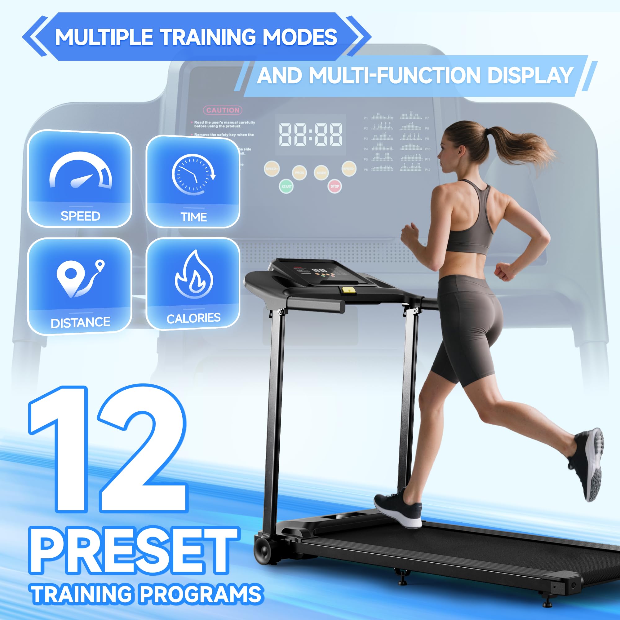 Laufband für Zuhause Klappbar Laufbänder Profi- 12 km/h Elektrisches Treadmill Laufpad 2.5HP Foldable Schreibtisch Tretmühle Klappbares Walking Pad mit LED-Anzeige für Home Haus und Büro Avnbdao