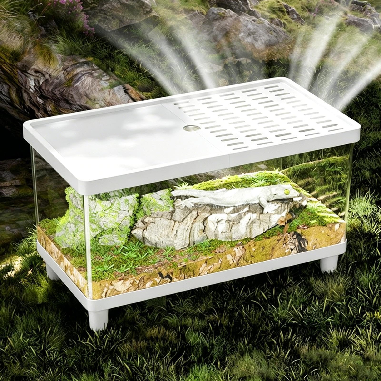 Terrarium dla ptasznika Przejrzysty Ucieczkoodporny Wentylowany Pojemnik | Klatka pająka i obudowa gadów Brodatego , Gekona Lamparciego i Kraba