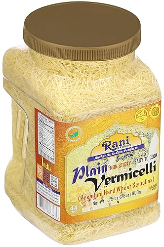 Miniatura 6 de Rani Vermicelli liso (fideos de trigo) 28 onzas (1.75 libras) Tarro PET de 28.22 oz  Todo natural  Vegano  Sin OMG  Origen indio