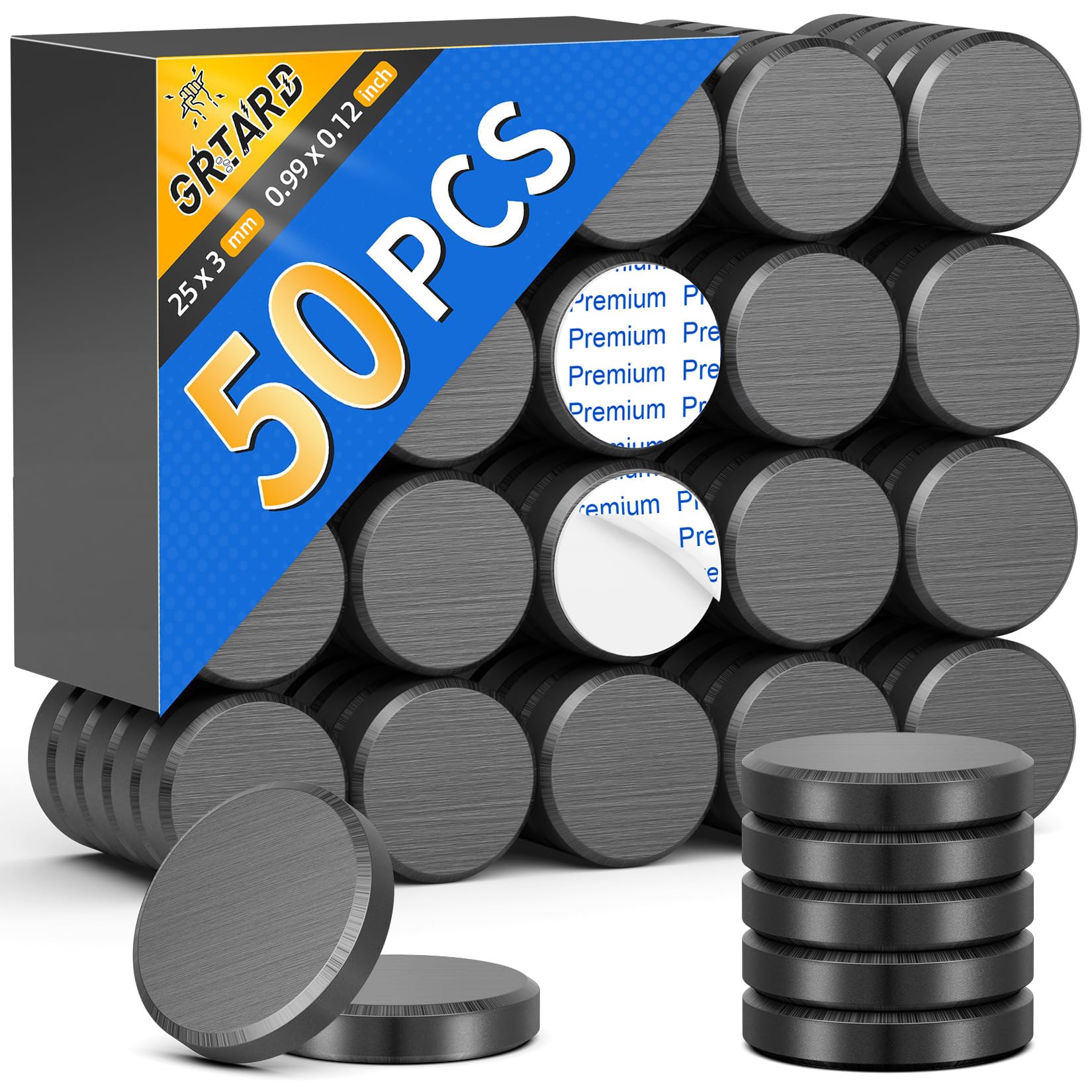 Grtard 50Pack Small Round Ceramic Magnets, 25x3mm Disc Magnets