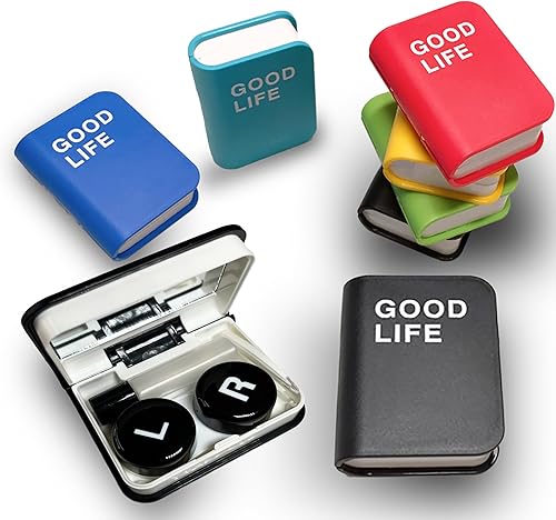 Kit de estuche para lentes de contacto, libro de color, estuche para lentes de contacto con ojos con herramienta extractora, kit de almacenamiento