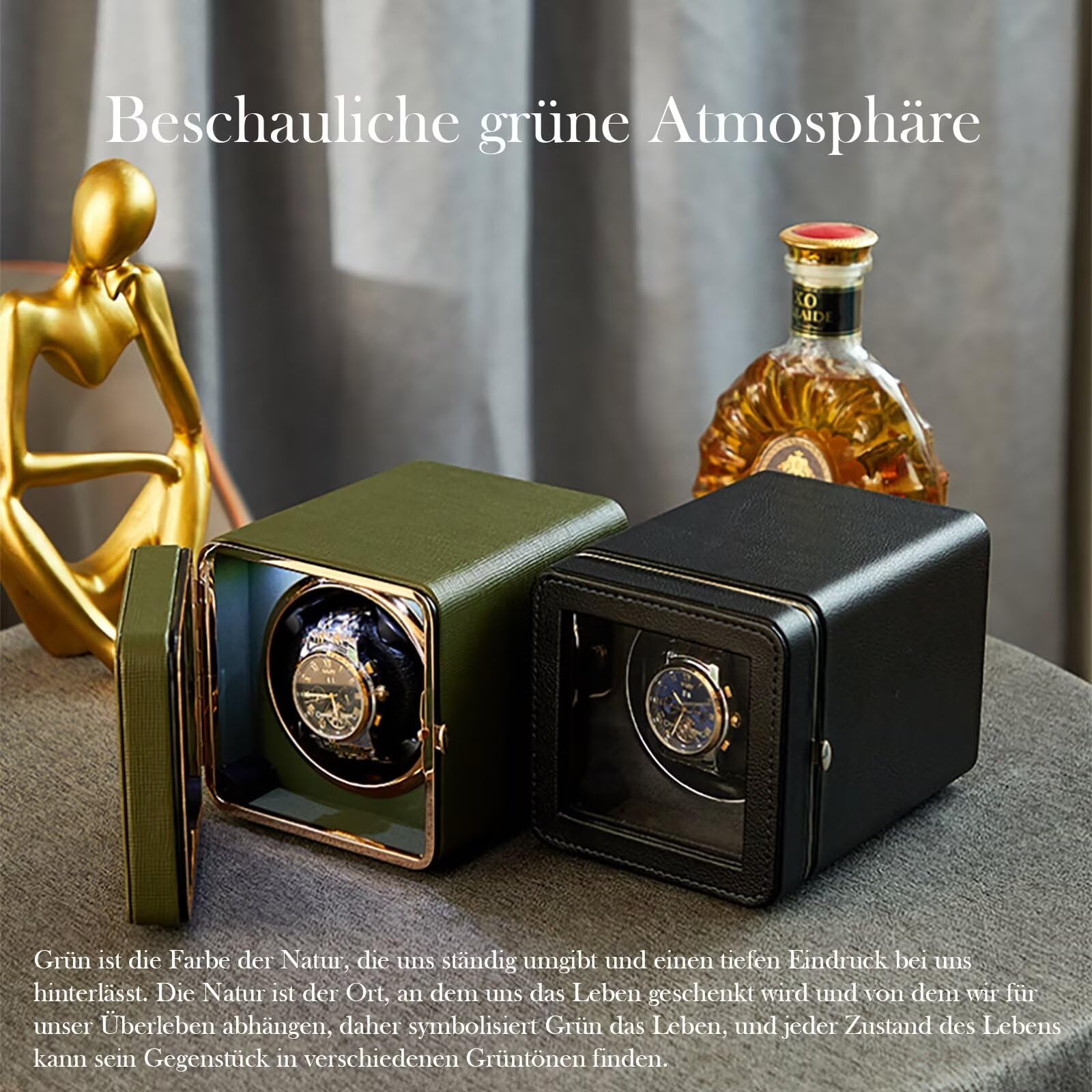Uhrenbeweger 1 Uhr Watch Winder Box Automatik Uhrenbeweger leise Uhrenbeweger für Automatikuhr Type-C USB Aufladen luxuriöser Uhrendreher Automatischer Uhrenbeweger für eine Uhr Uhren Bewegungsgerät