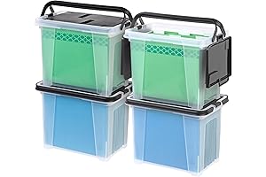IRIS USA File Box w/ Wing Lid for Letter/Legal File, Water-Resistant Document...