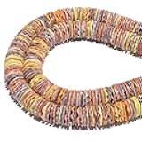 ABCGEMS Sunrise Pectin Shell Beads from Pacific Ocean (Natural Multi Color Scallop Shell Arranged with Kaleidoscope Effect) DIY Jewelry Making Beading Supplies Heishi 12mm