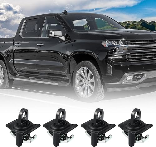 Miniatura 2 de X AUTOHAUX 4 anclajes de amarre para caja de camioneta 23146899 de repuesto para Chevrolet Silverado 1500 2014-2023 amarre de carga para caja de