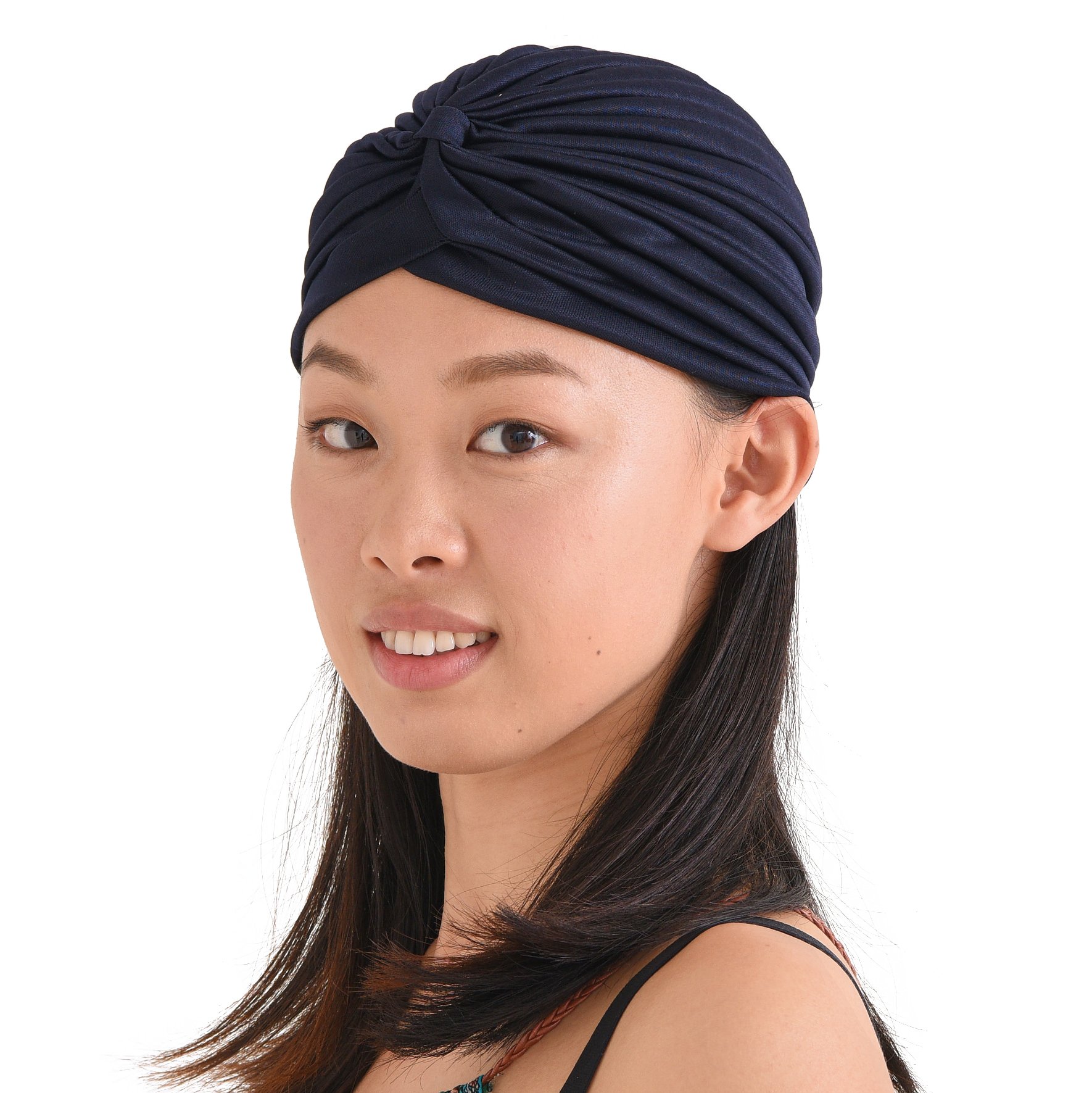 Charm Men's Navy Wo Turban Hat Head Wrap - Twist Head Cover Costume Chemo Bonnet Cap