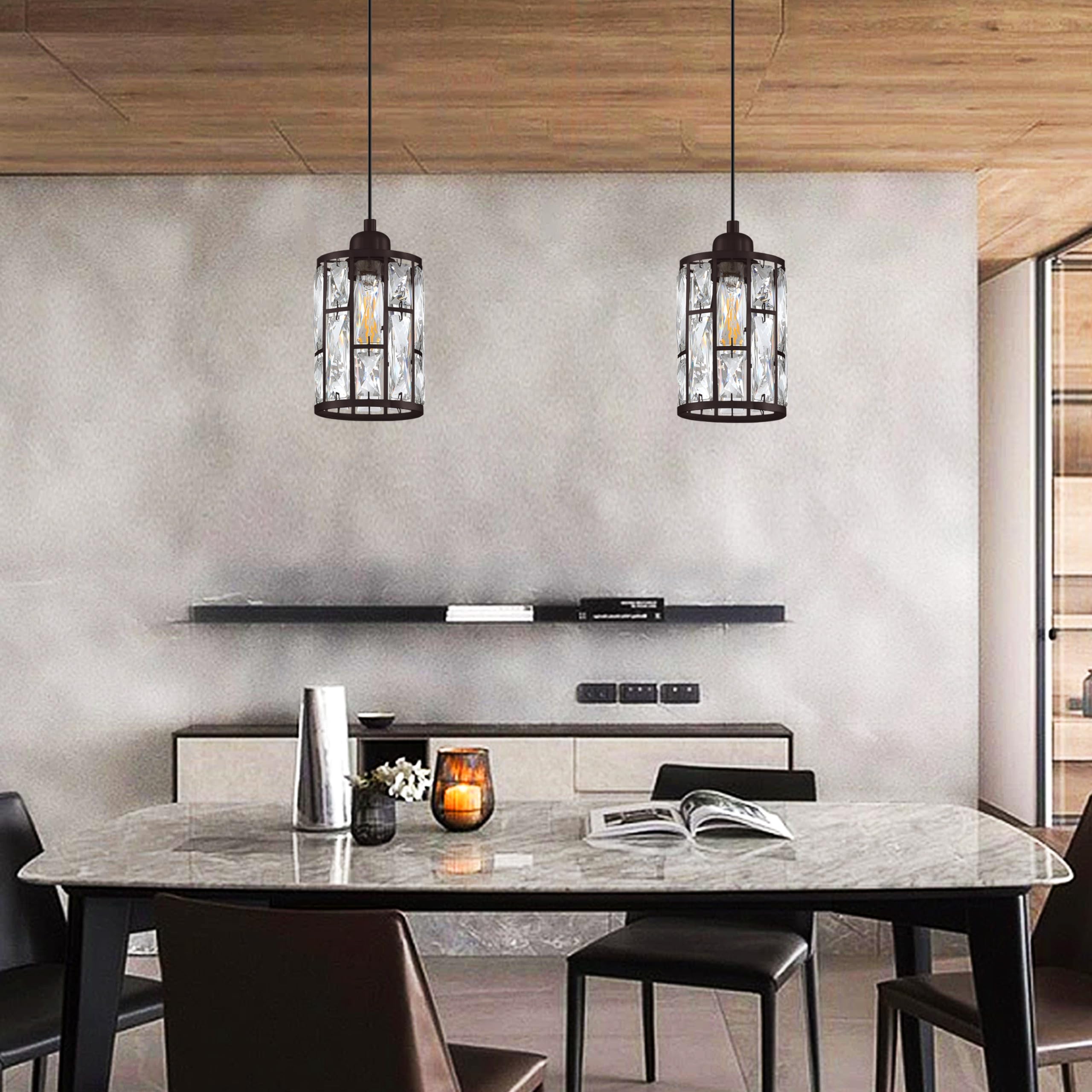 Kitchen Island Lighting YANSUN 5-Light Farmhouse Matte Black Kitchen Island  Linear Pendant Ceiling Light Fixture H-DZ074 - The Home Depot Lamp Shades  Set Of 2, image size:2560x2560