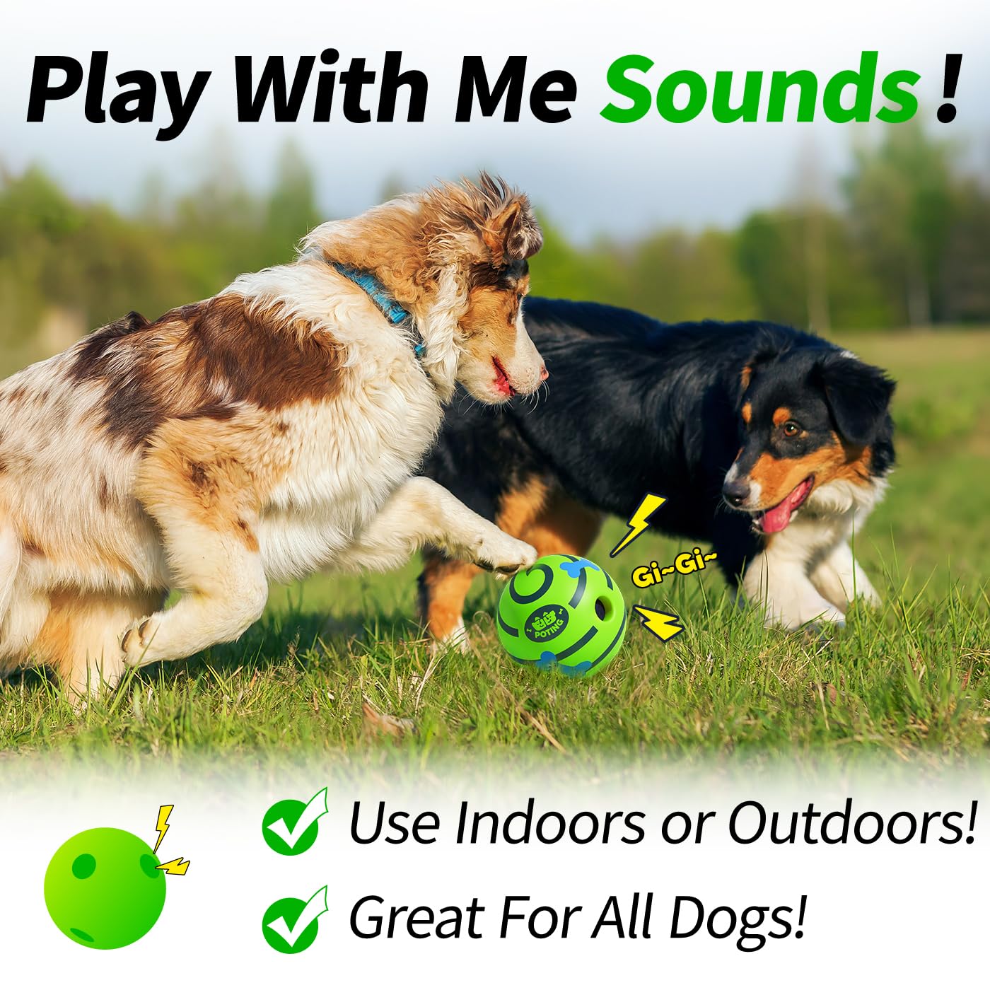 Pelota de risa para perros, 2 unidades, juguetes interactivos para perros, divertido juguete de sonido de risa, juguetes masticables para perros grandes, medianos y pequeños, divertidos sonidos