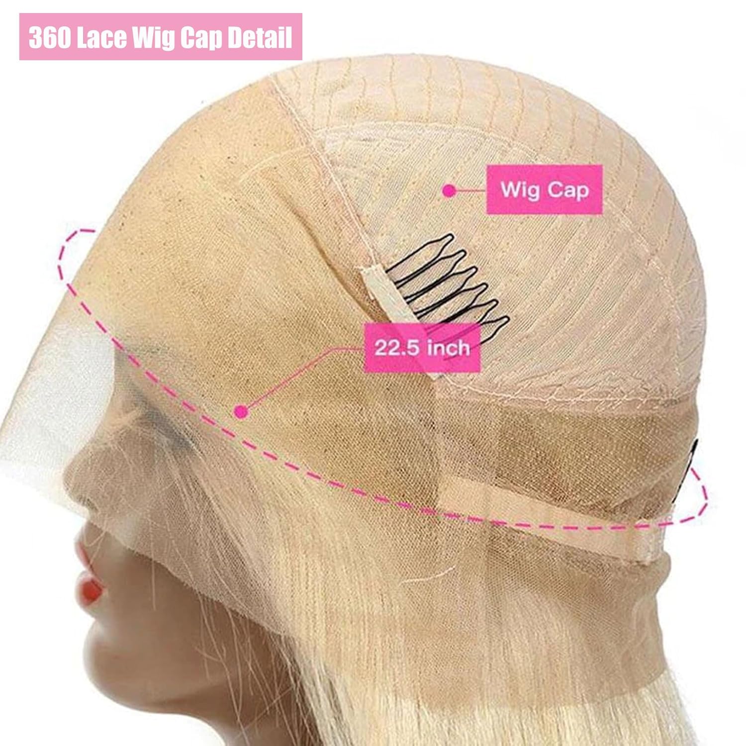 Blonde 613 360 Lace Front Wigs Straight Frontal Wig Synthetic Hair Pre Plucked with Baby Hair Small Knots Transparent Lace Wigs for Black Women 26 Inch